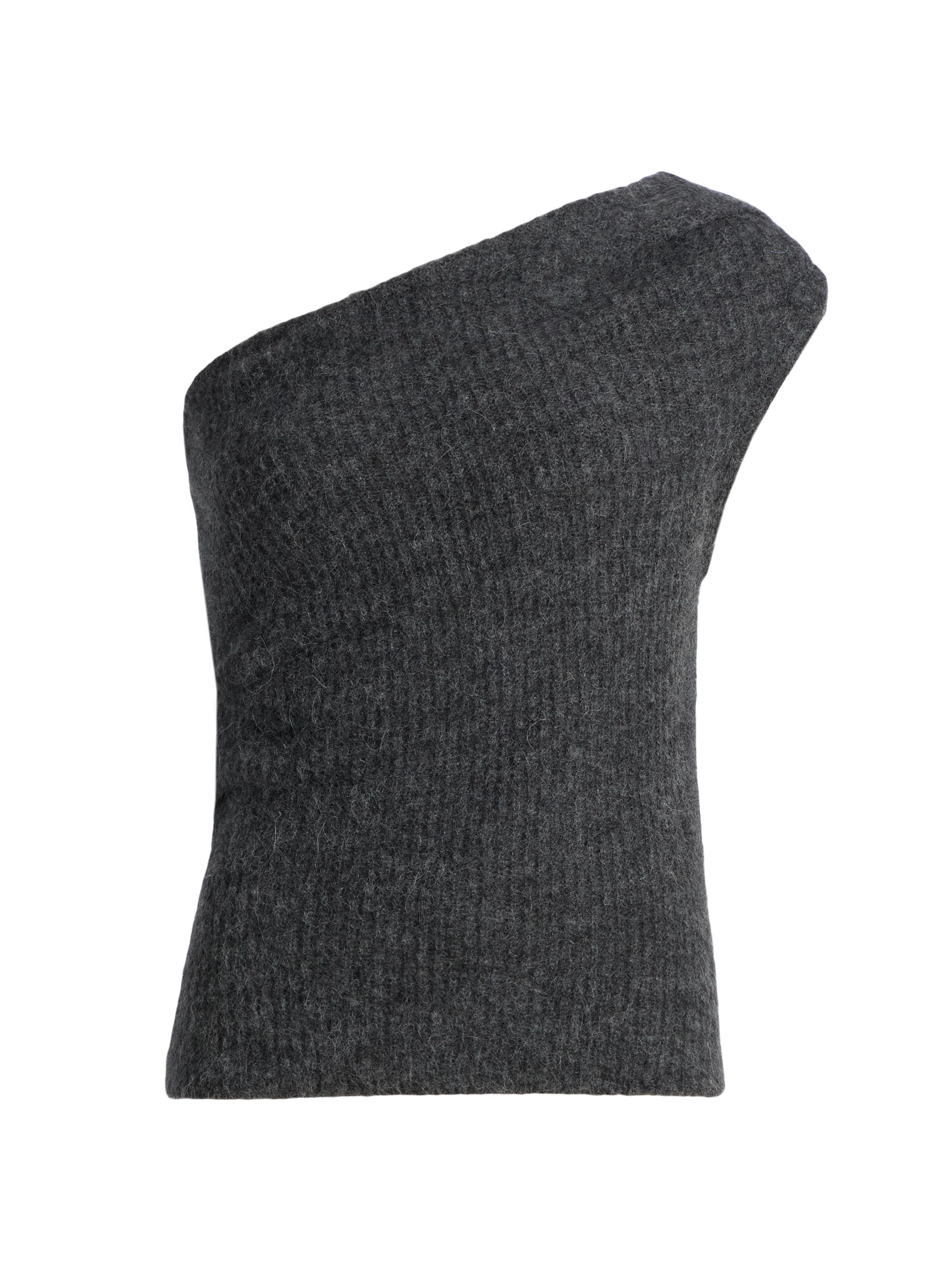 A.L.C. Women's Sue One-Shoulder Rib-Knit Top - Charcoal