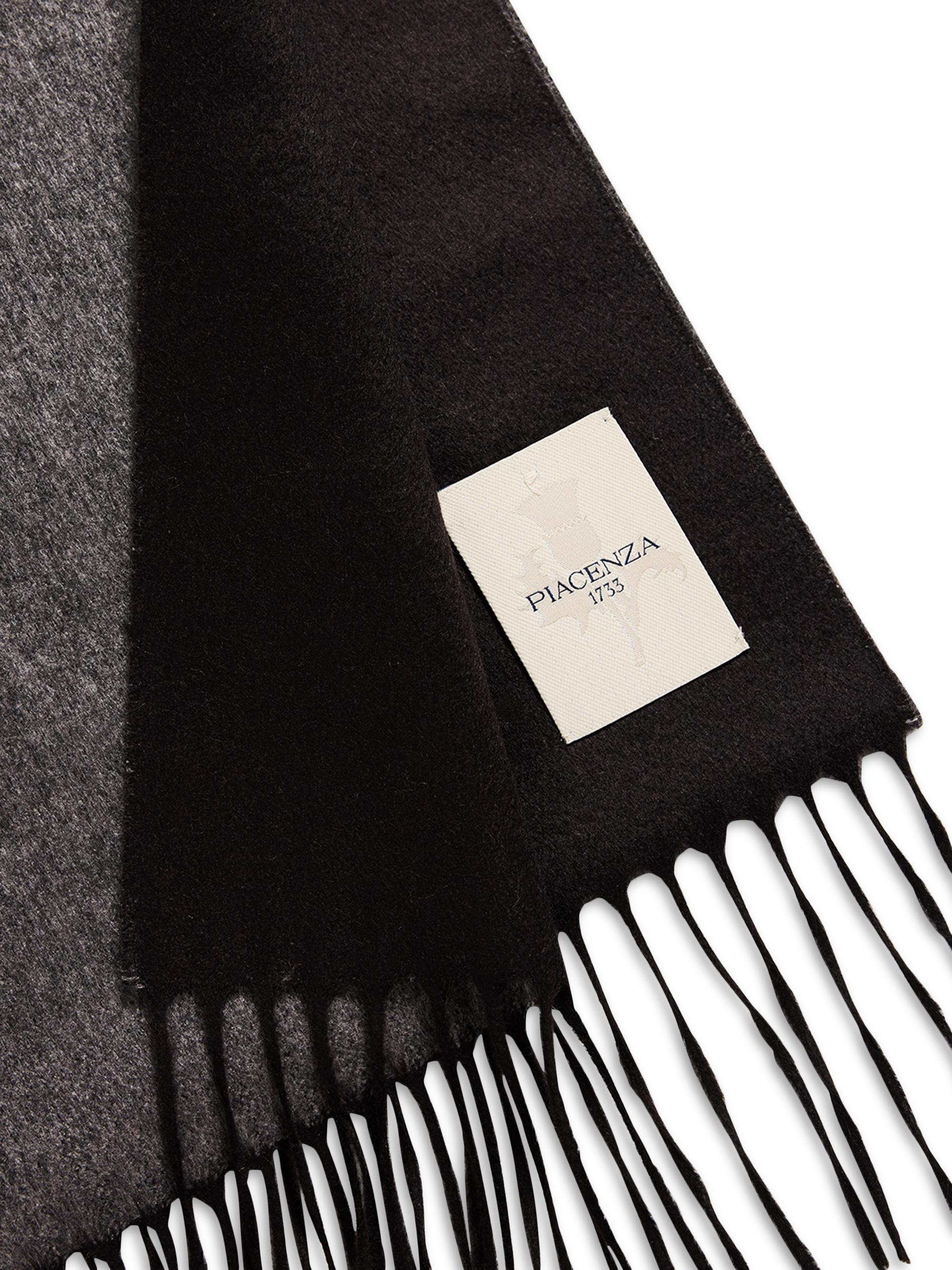 Piacenza 1733 Men's Mirror Reversible Cashmere-Silk Scarf - Black | Thumbnail 3