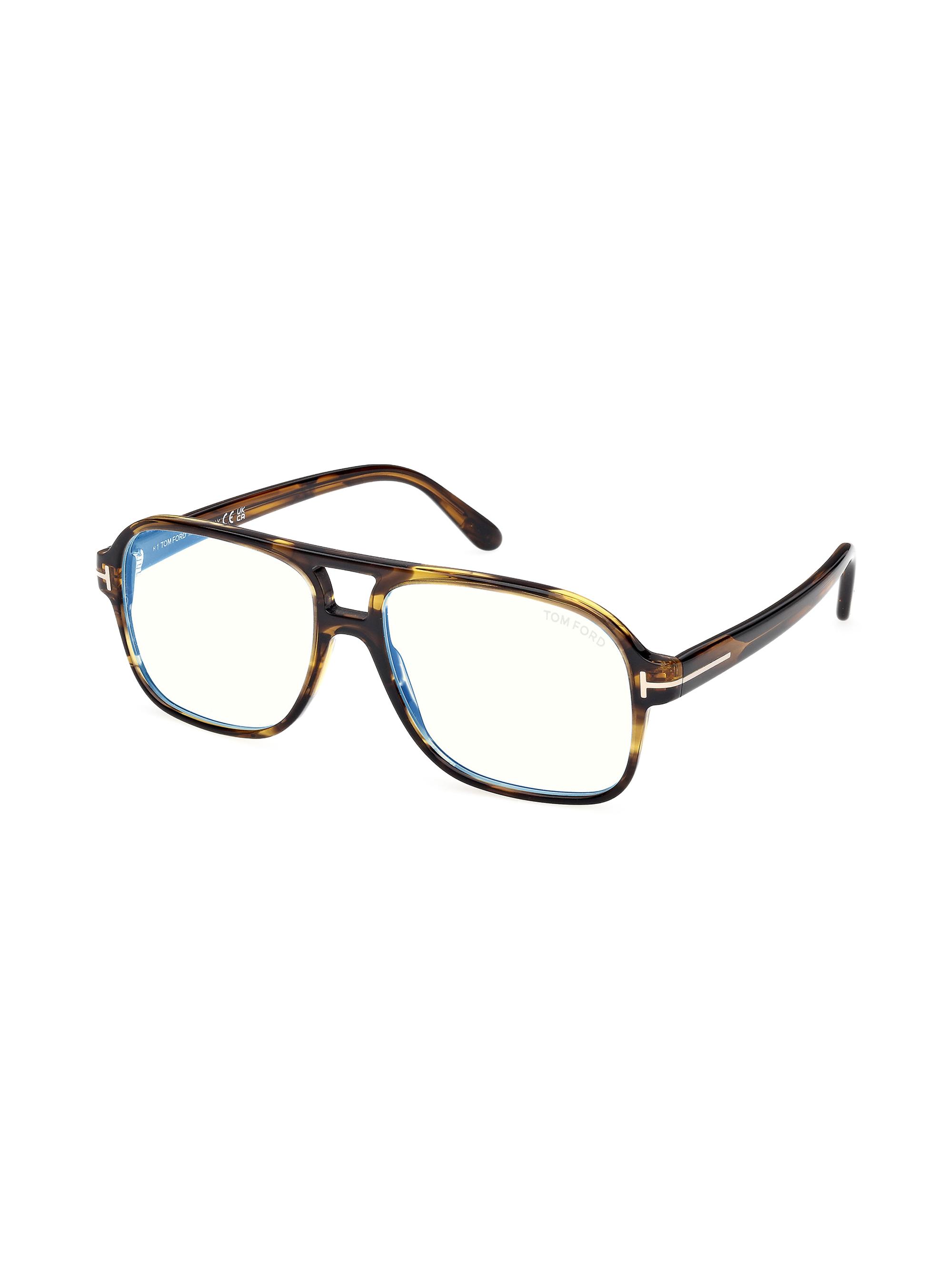 TOM FORD Men's 58MM Blue Block Aviator Eyeglasses - Brown