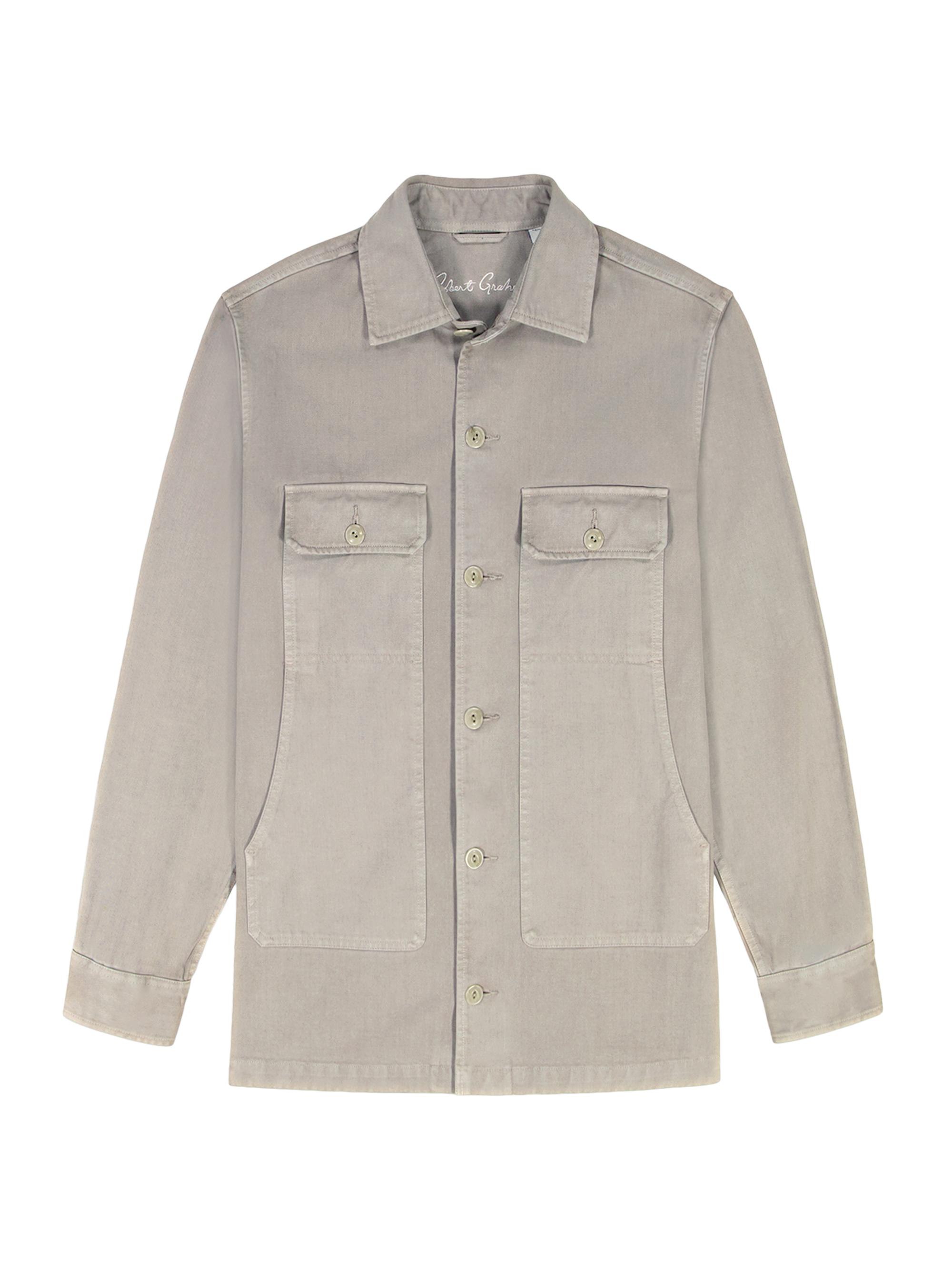 Robert Graham Men's Guston Woven Cotton Shirt Jacket - Cement