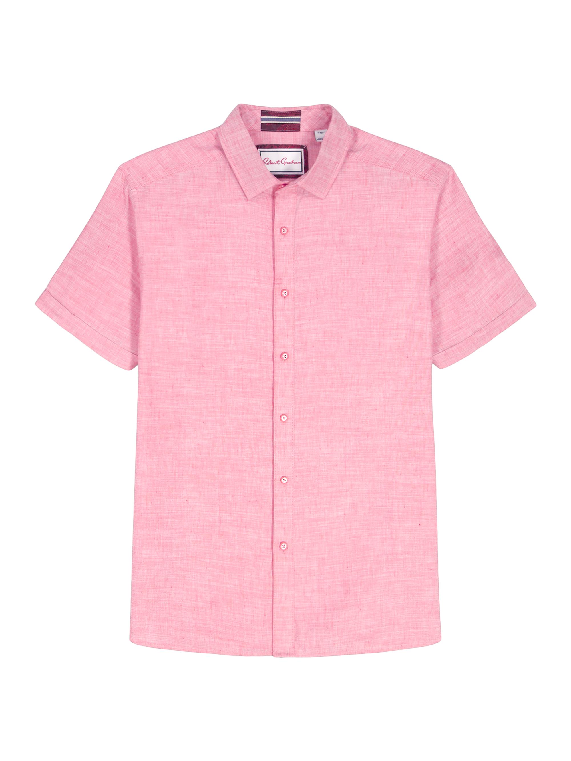 Robert Graham Men's Sutton Solid Linen-Cotton Shirt - Coral