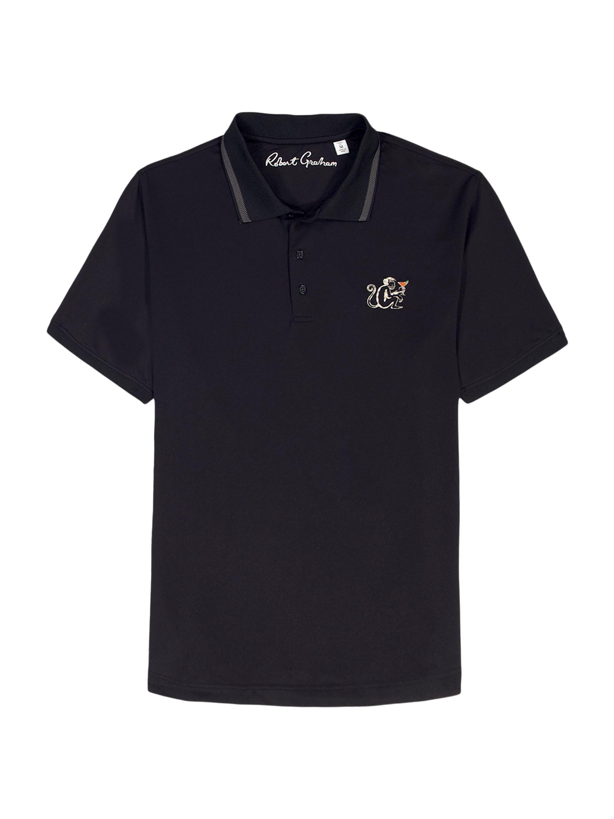Robert Graham Men's Monkey Business Knit Polo Shirt - Black