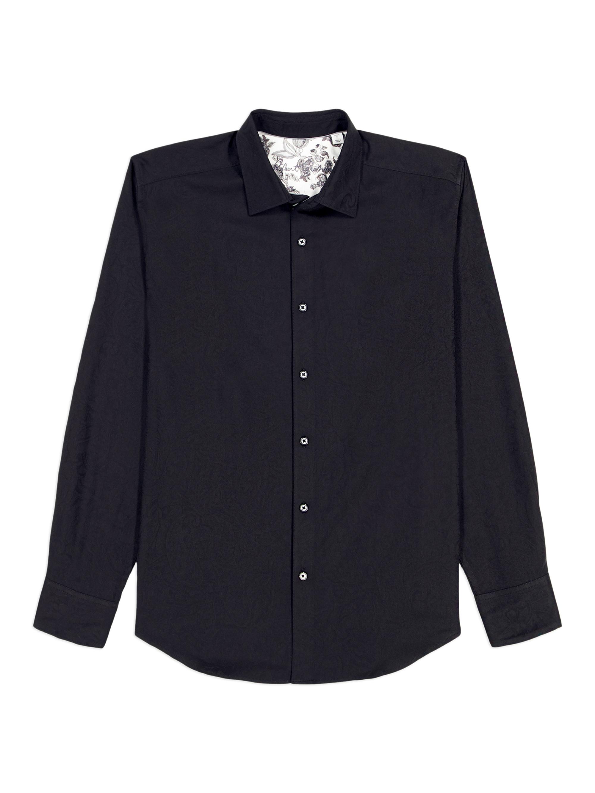 Robert Graham Men's Hudson Paisley Jacquard Stretch-Cotton Shirt - Black
