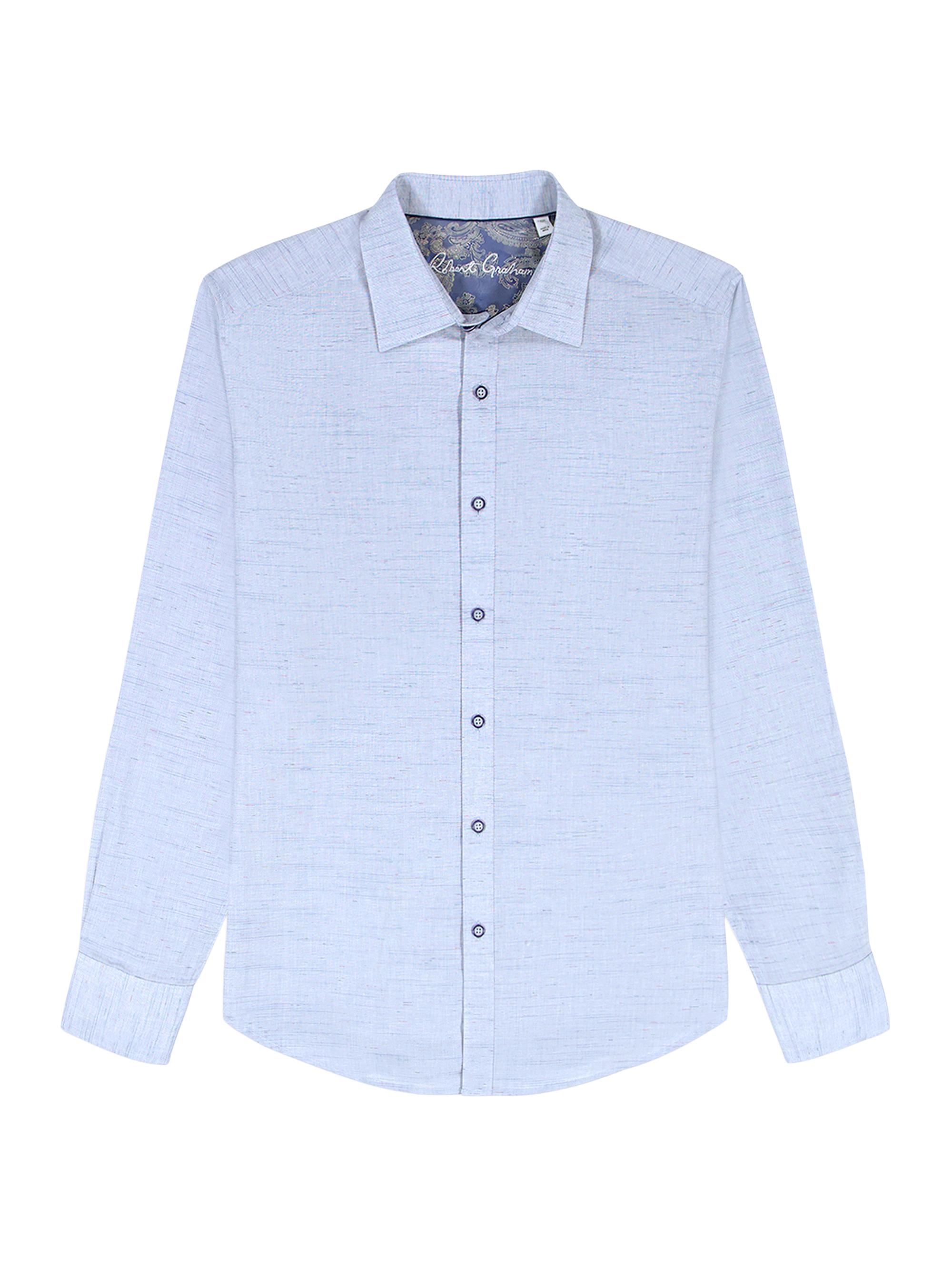 Robert Graham Men's Avondale Woven Chambray Cotton Shirt - Navy