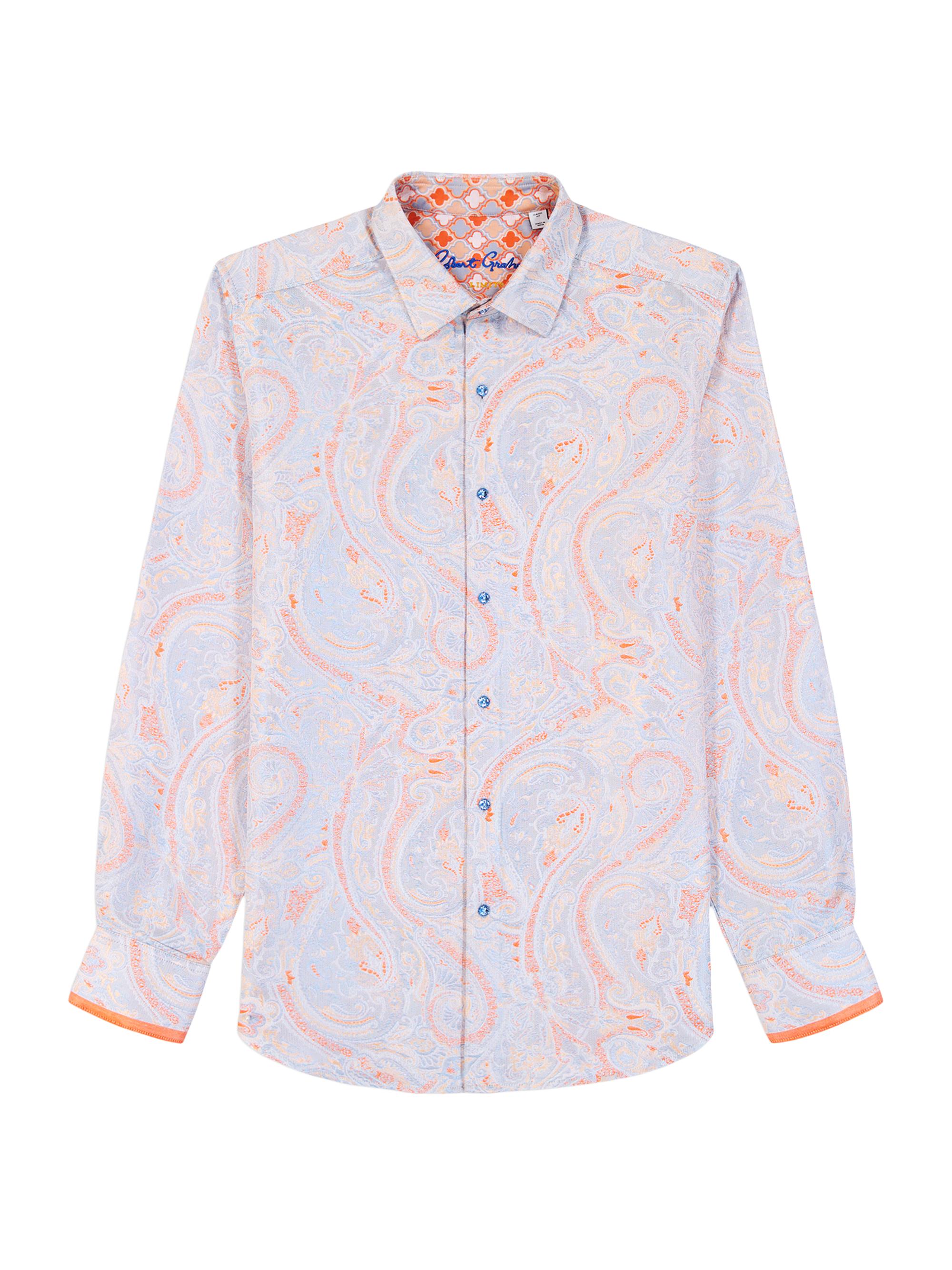 Robert Graham Men's Paisley Woven Button-Front Shirt - Orange