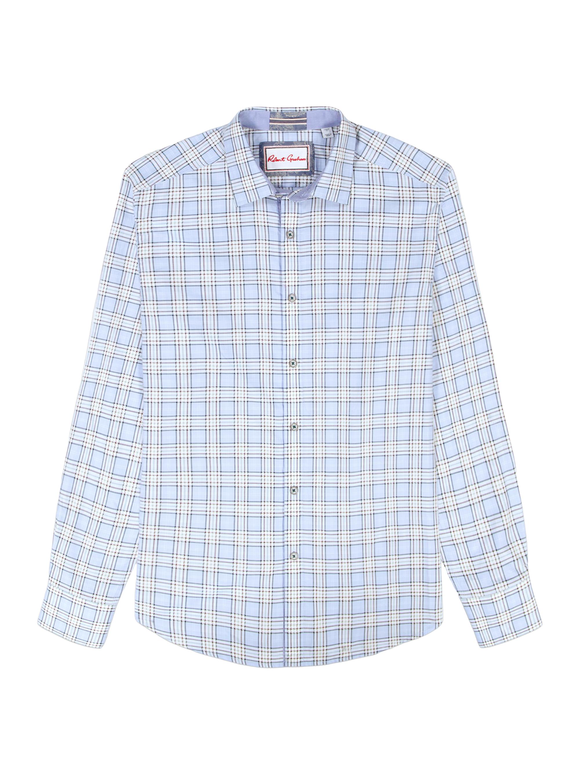 Robert Graham Men's Portsoken Plaid Cotton Shirt - Light Blue