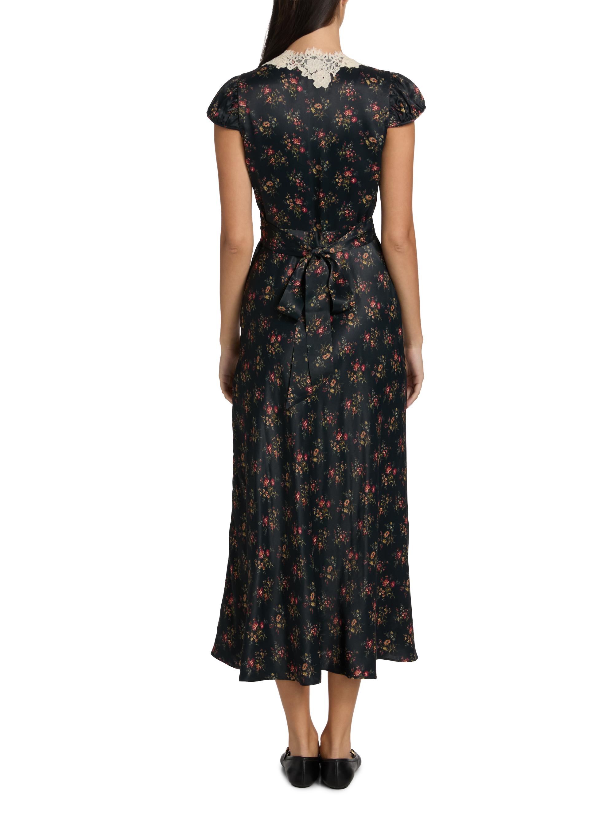 knee length dresses for ladies Falling Petals Floral Applique Midi Dress – VICI main image 1