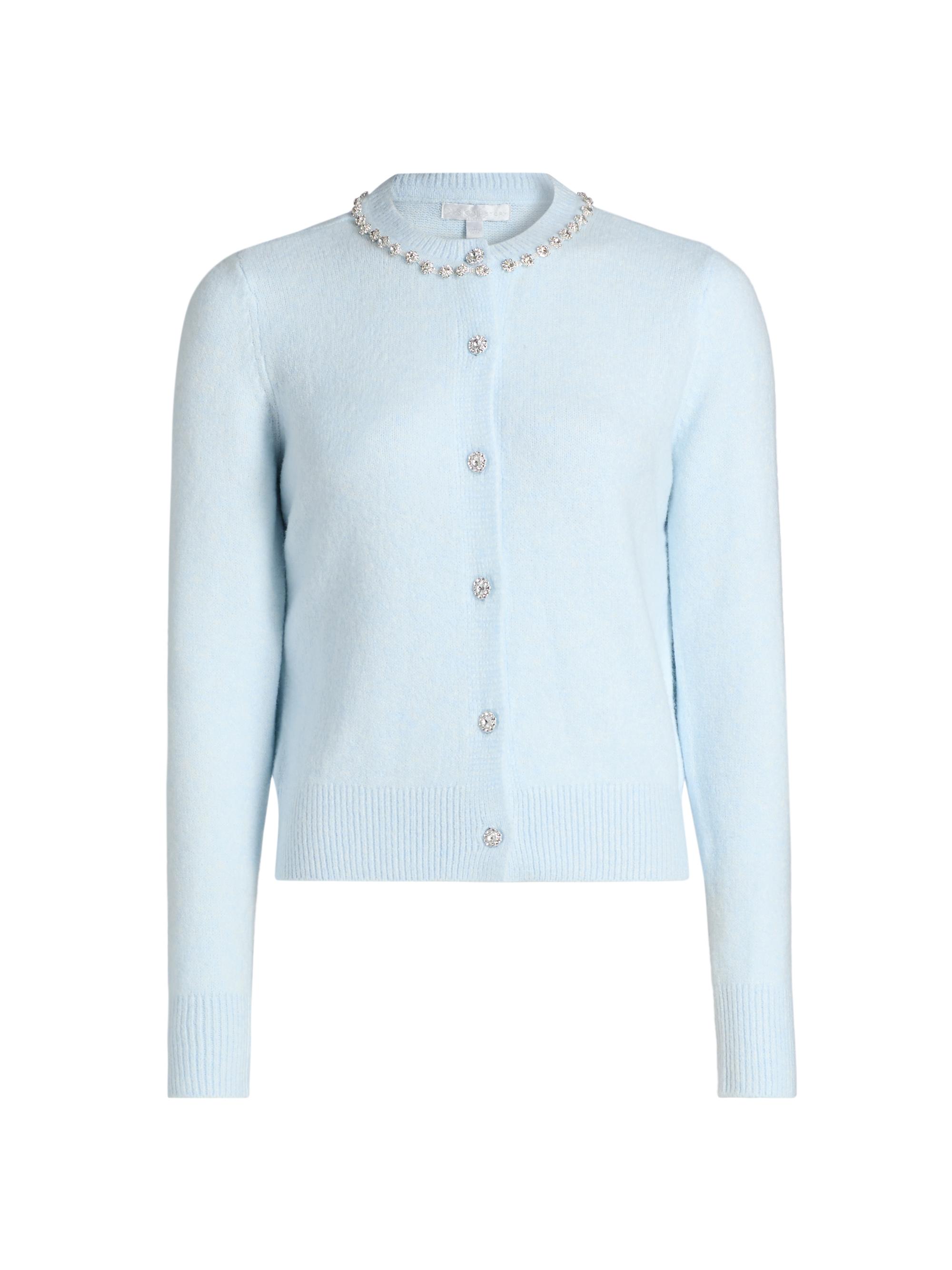 Design History Crystal-Trim Knit Crewneck Cardigan | Saks Fifth Avenue