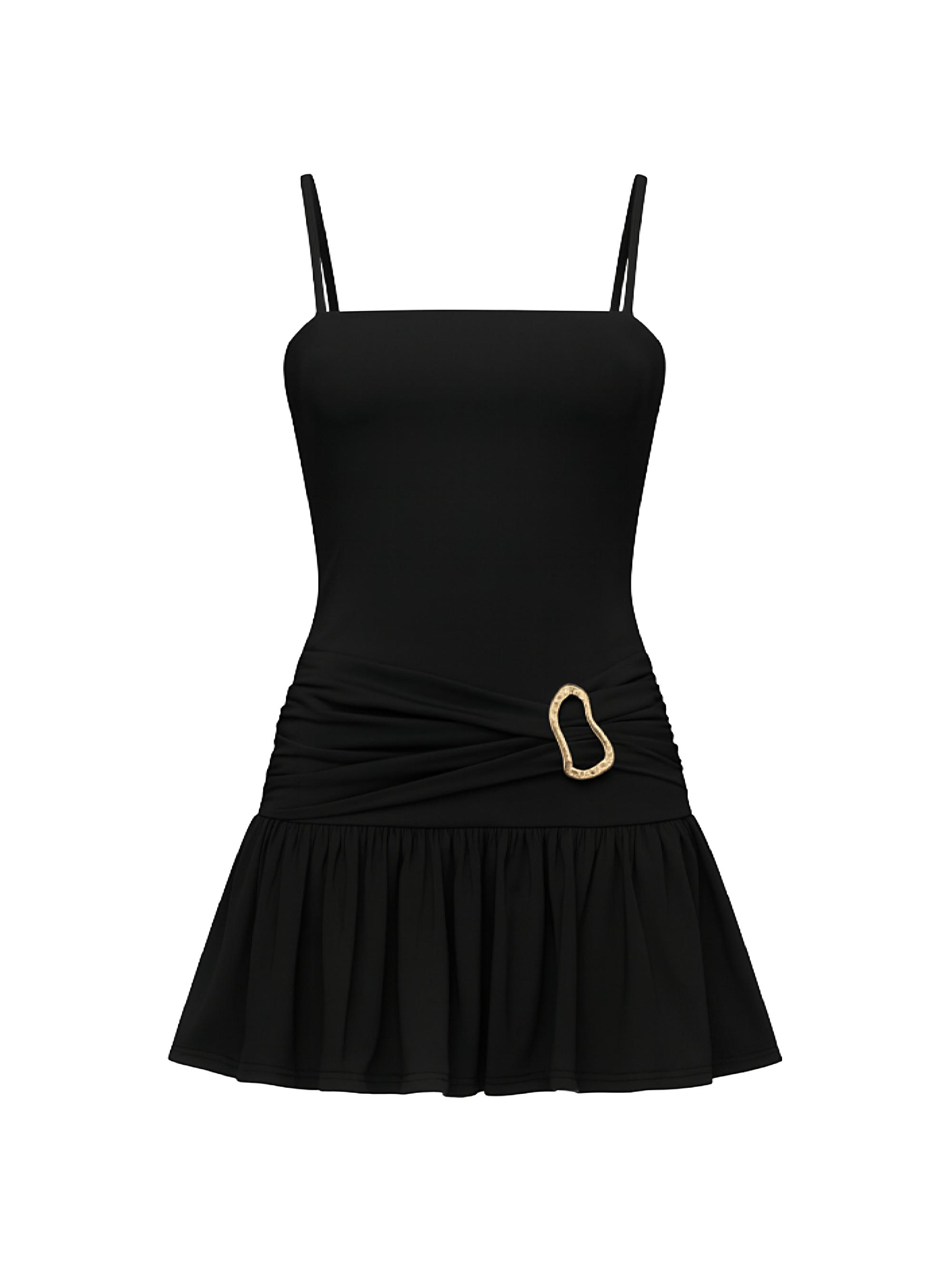 KatieJ NYC Girl's Marci Drop-Waist Dress - Black