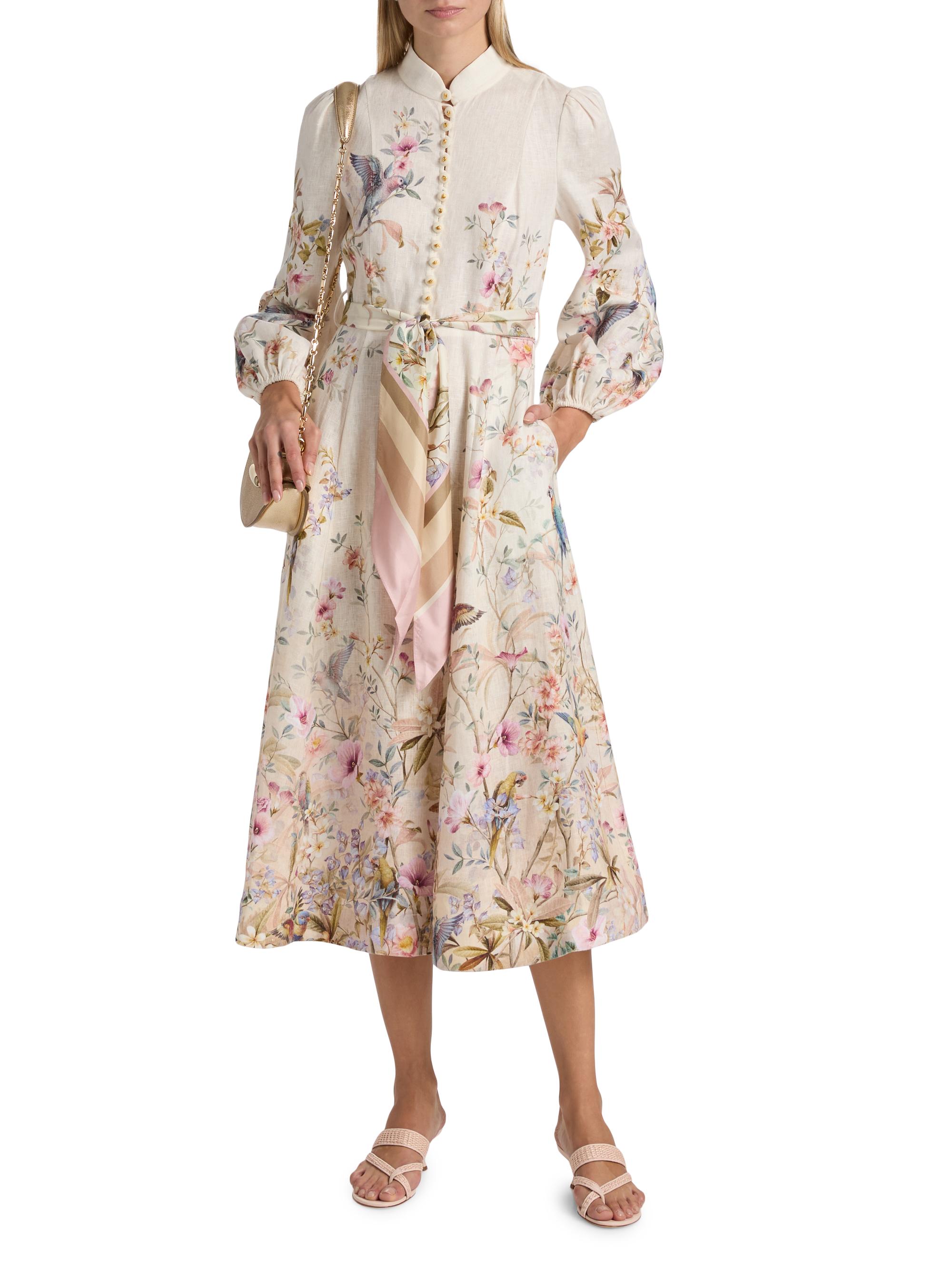 zimmermann buttoned midi dress Golden Buttoned Midi Dress