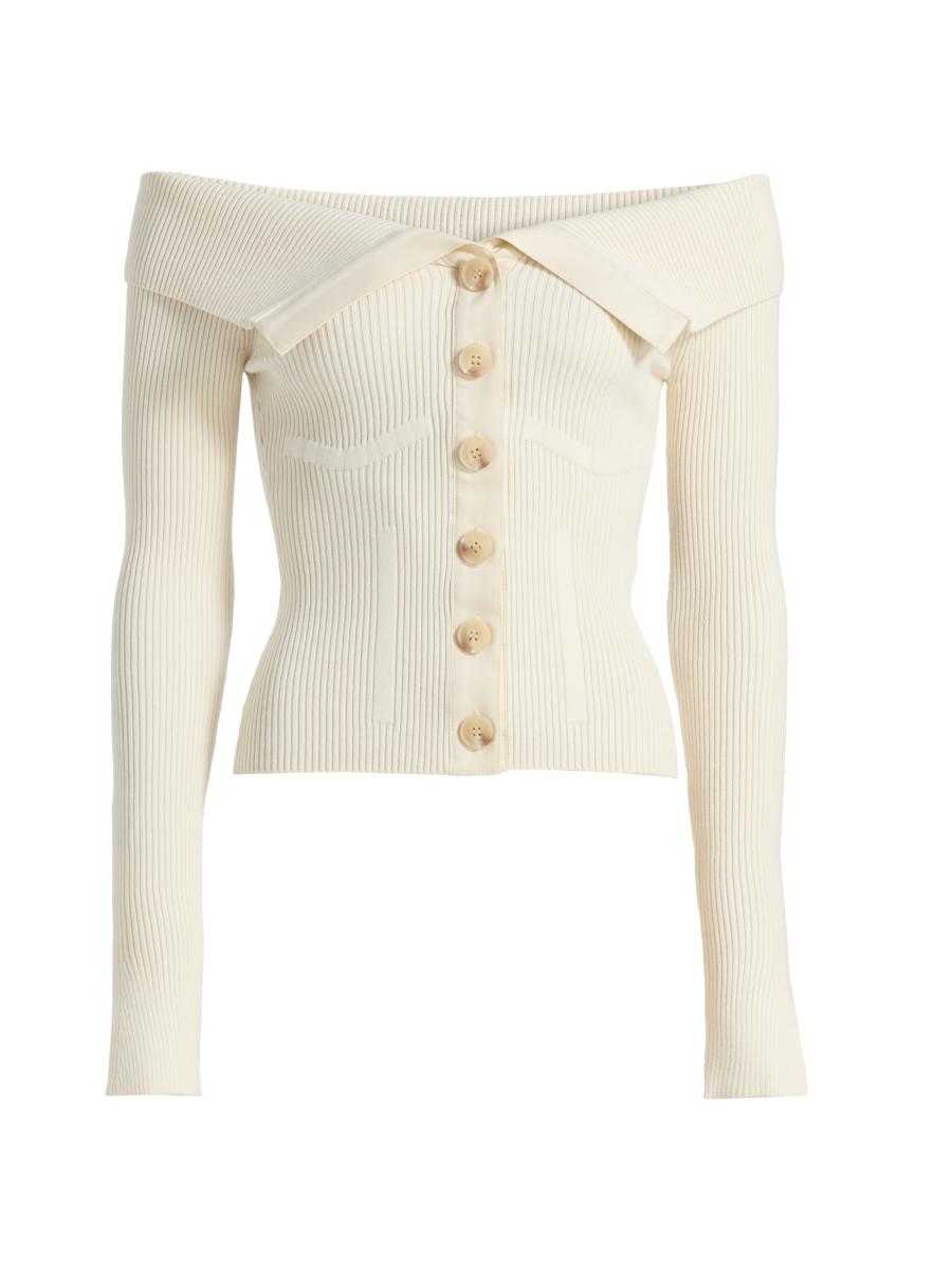 Zimmermann Off-Shoulder Knit Cardigan | Saks Fifth Avenue