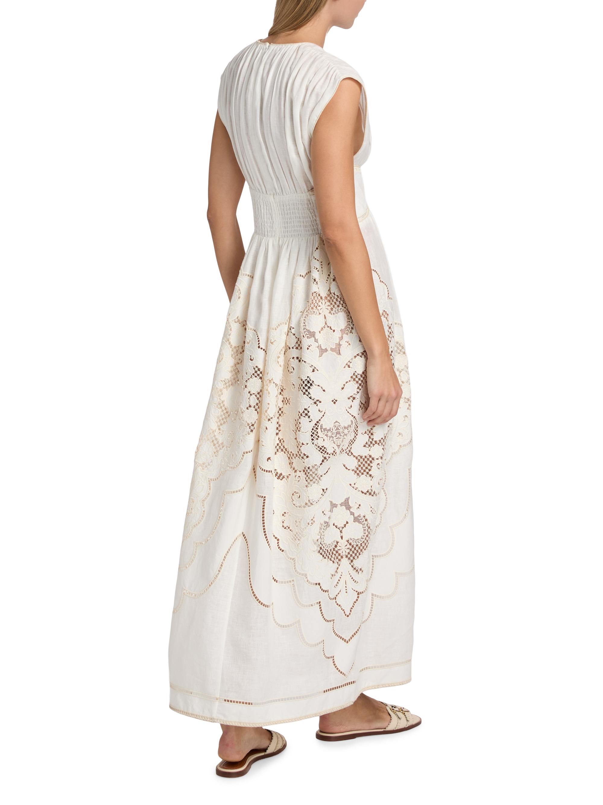 zimmermann linen maxi dress white Linen Long Dress