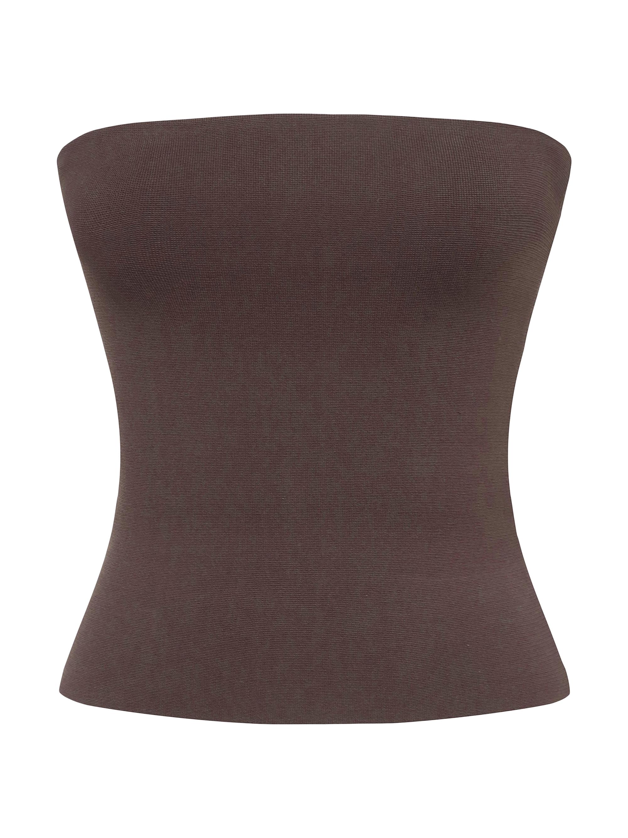 DL1961 Women's Instasculpt Fine Knit Tube Top - Brown