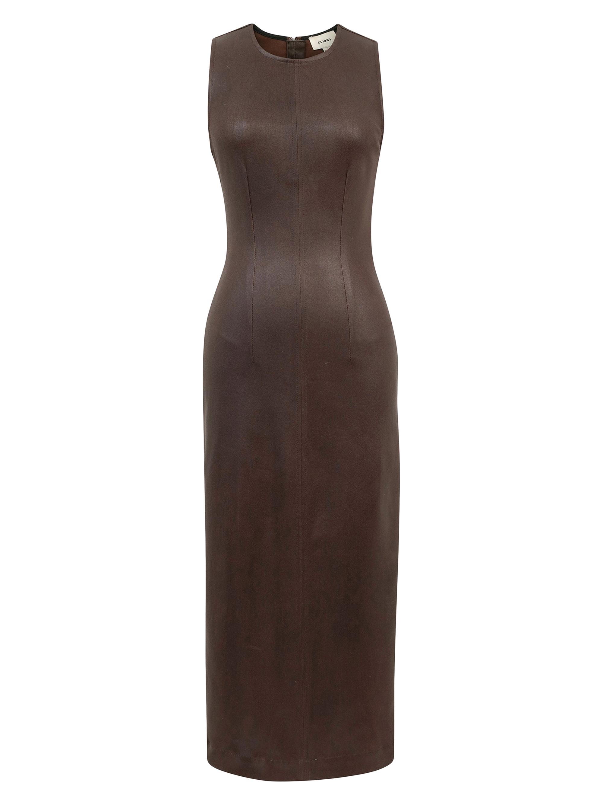 DL1961 Premium Denim Women's Esme Coated Midi Dress - Walnut Coated