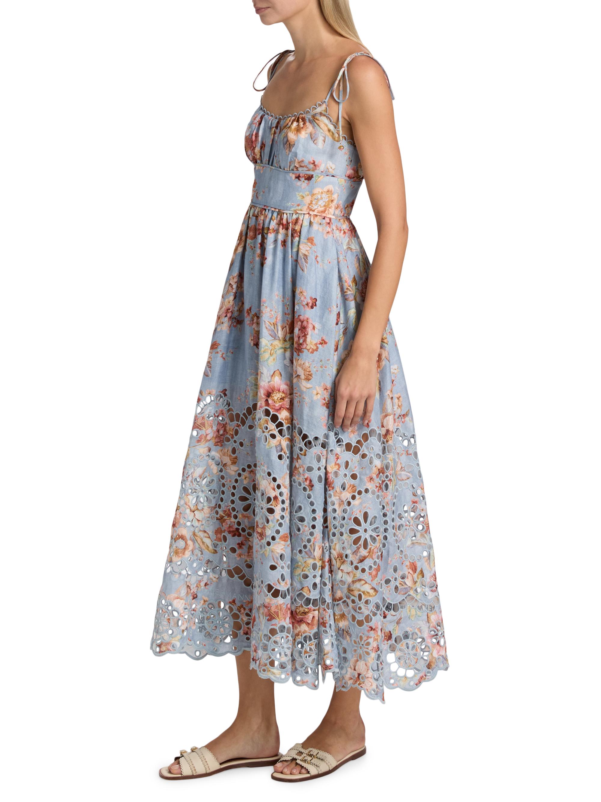 printed laser cut midi dress & OTHER STORIES Printed Laser Cut Midi Dress