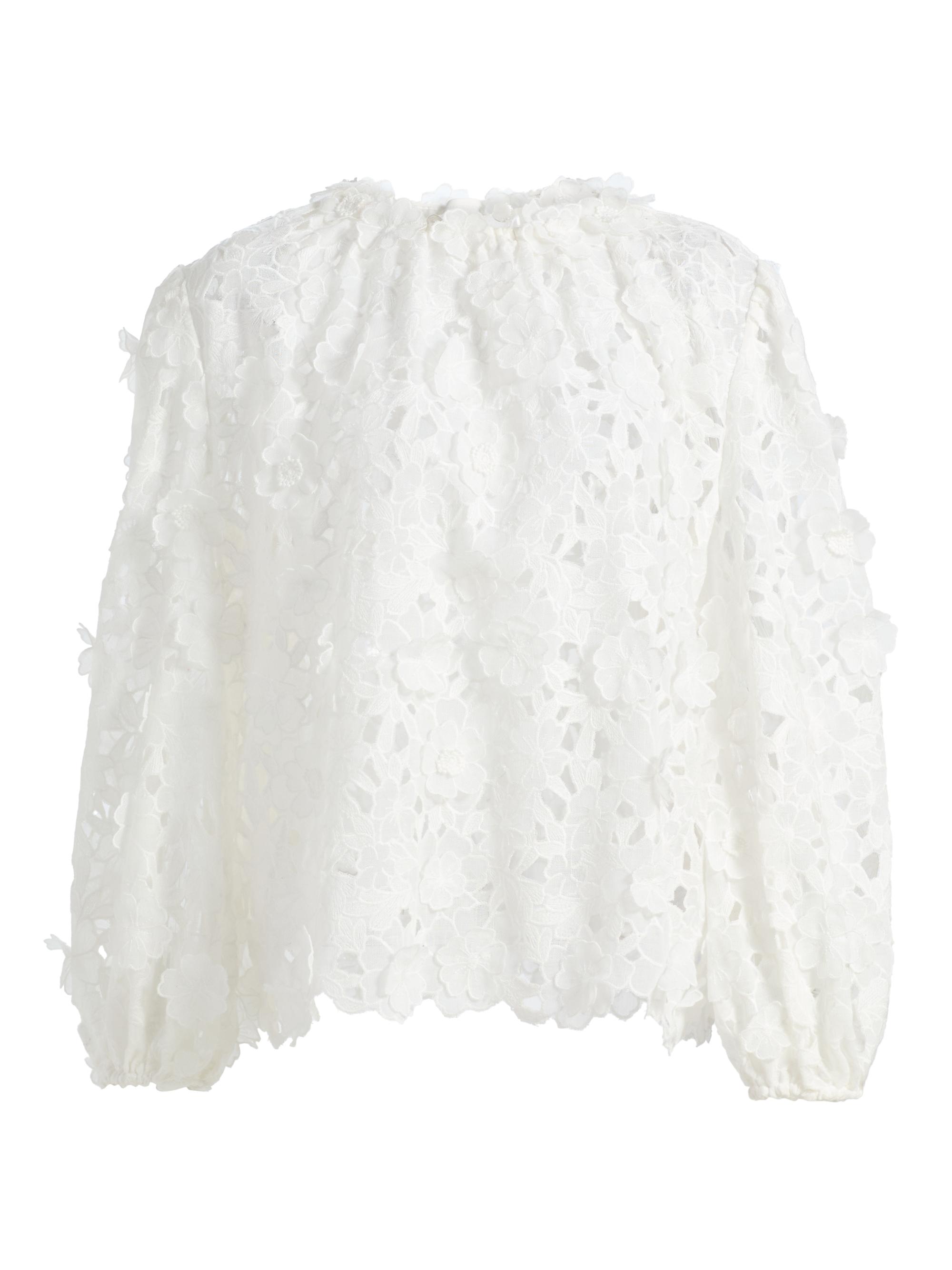 Zimmermann Patience Floral Cotton Lace Blouse | Saks Fifth Avenue