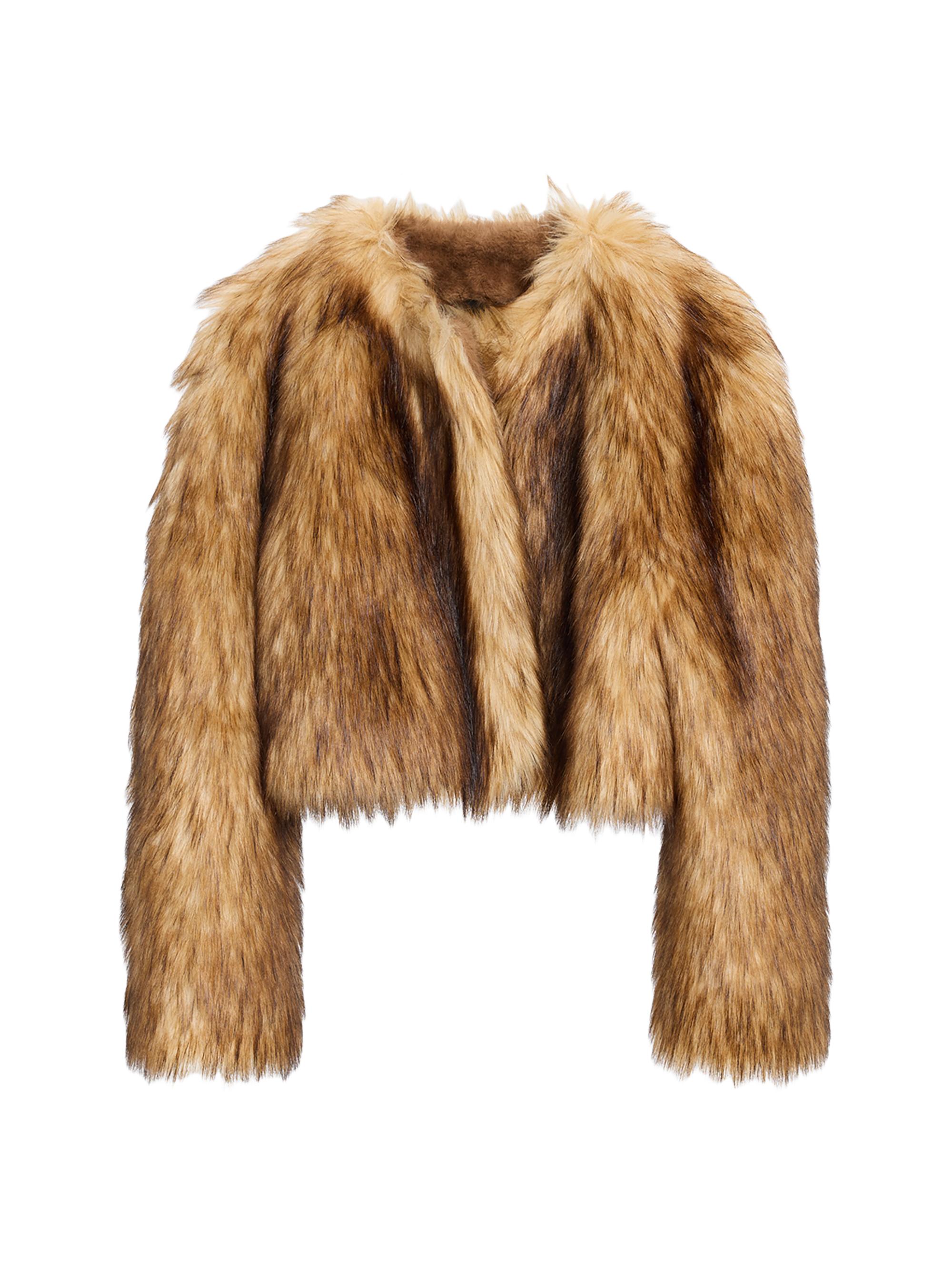 A.L.C. Women's Gina Faux-Fur Crop Jacket - Brown