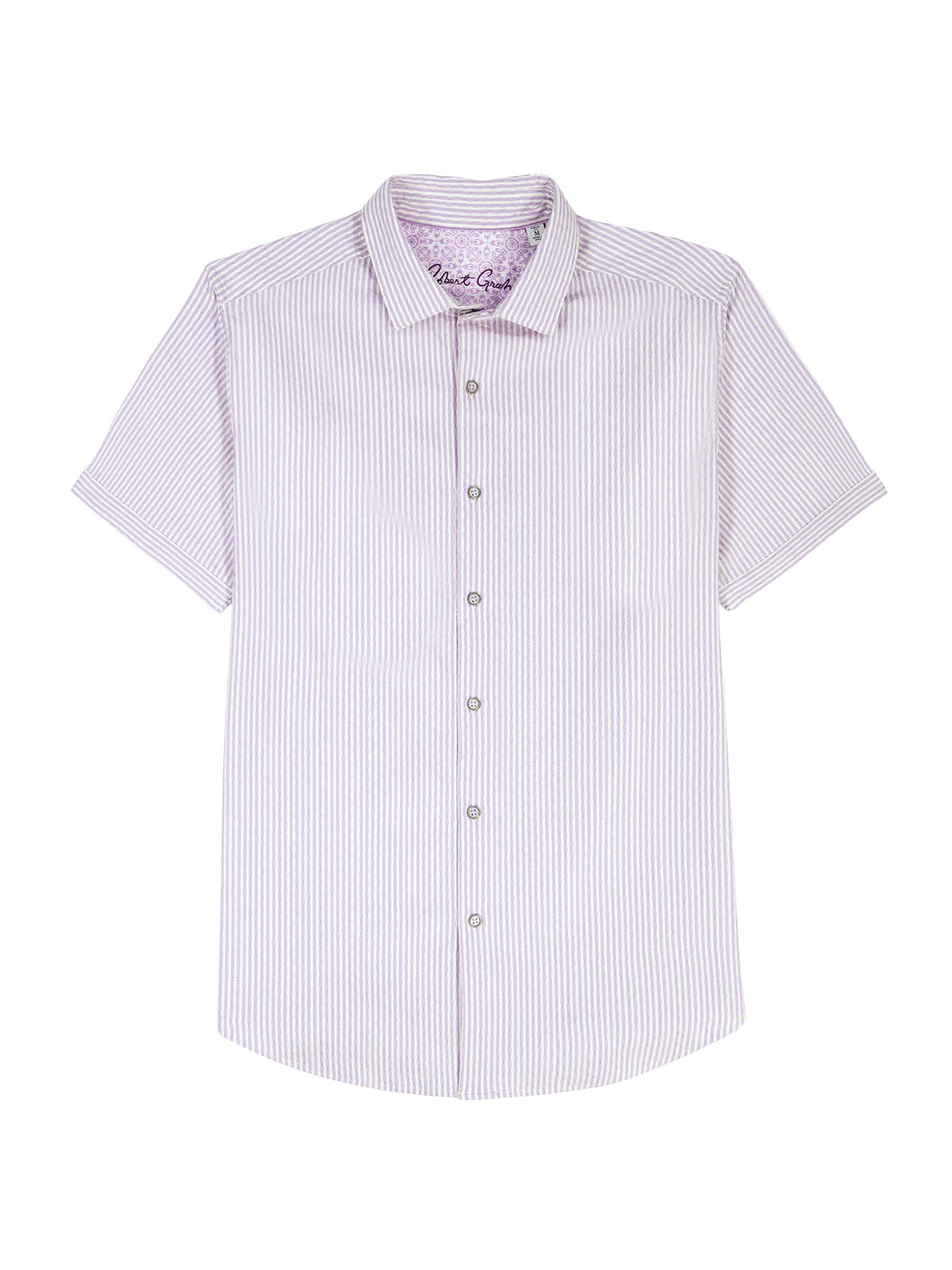 Robert Graham Men's Fornillo Short-Sleeve Shirt - Lilac