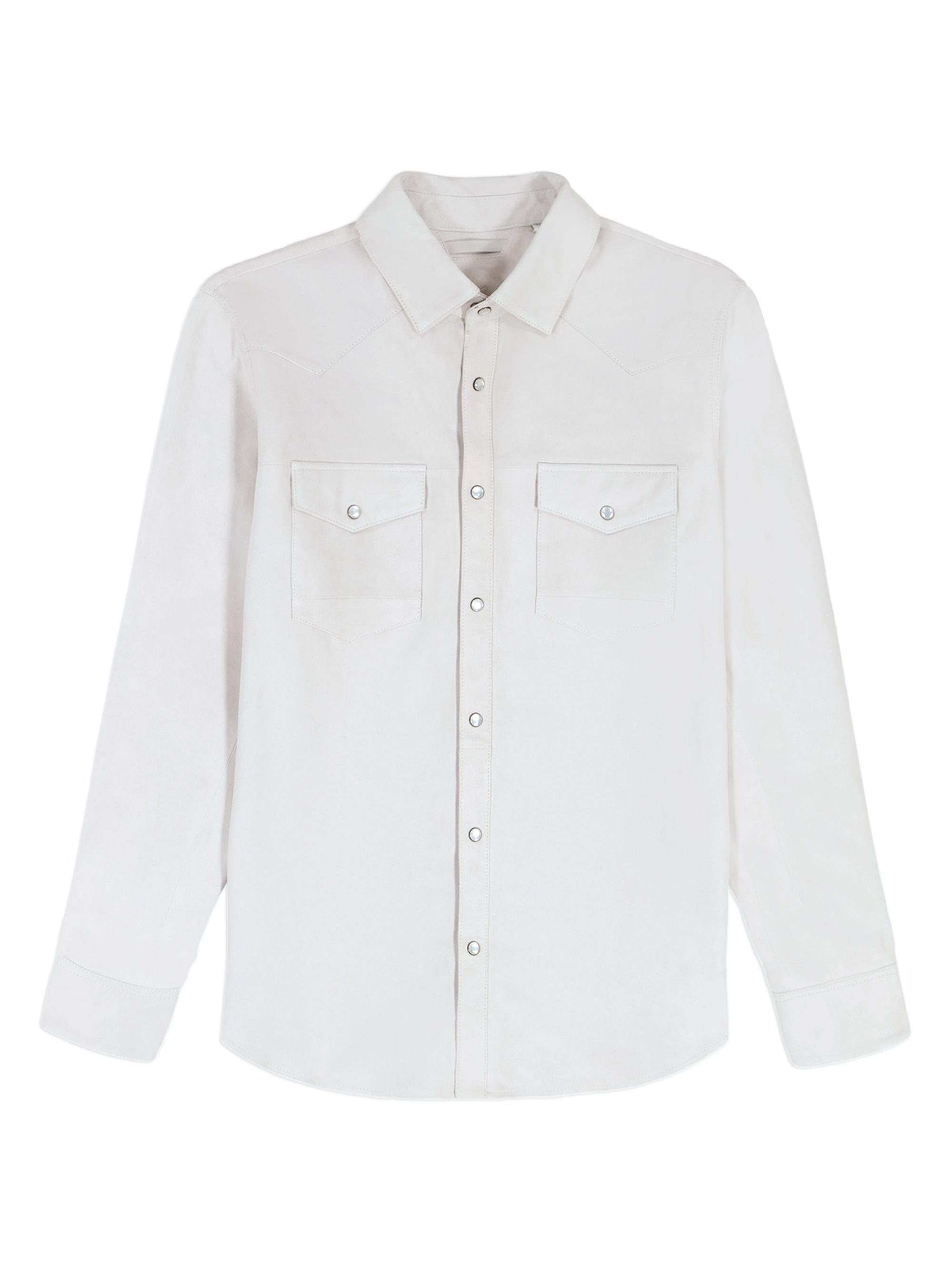 Robert Graham Men's Marstow Leather Shirt Jacket - Stone