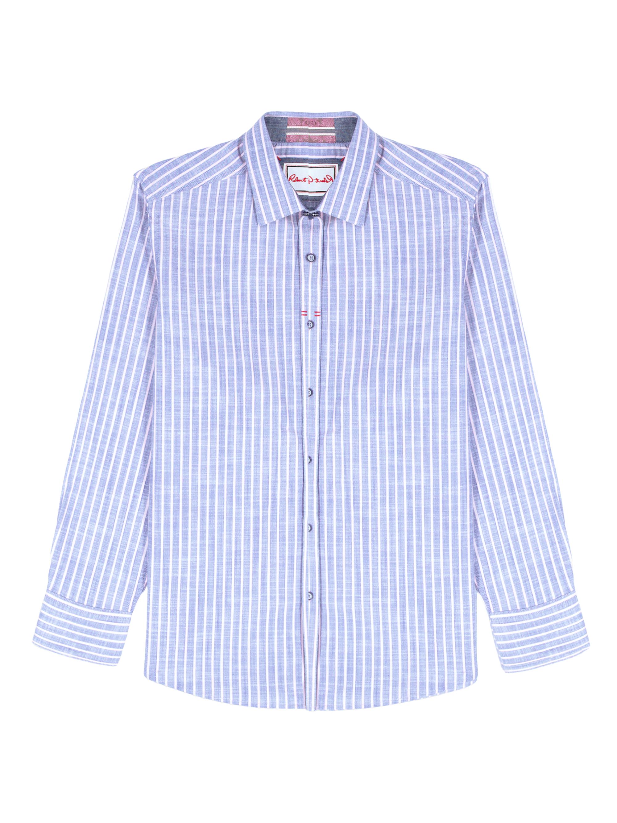 Robert Graham Men's Fardella Striped Cotton Shirt - Indigo