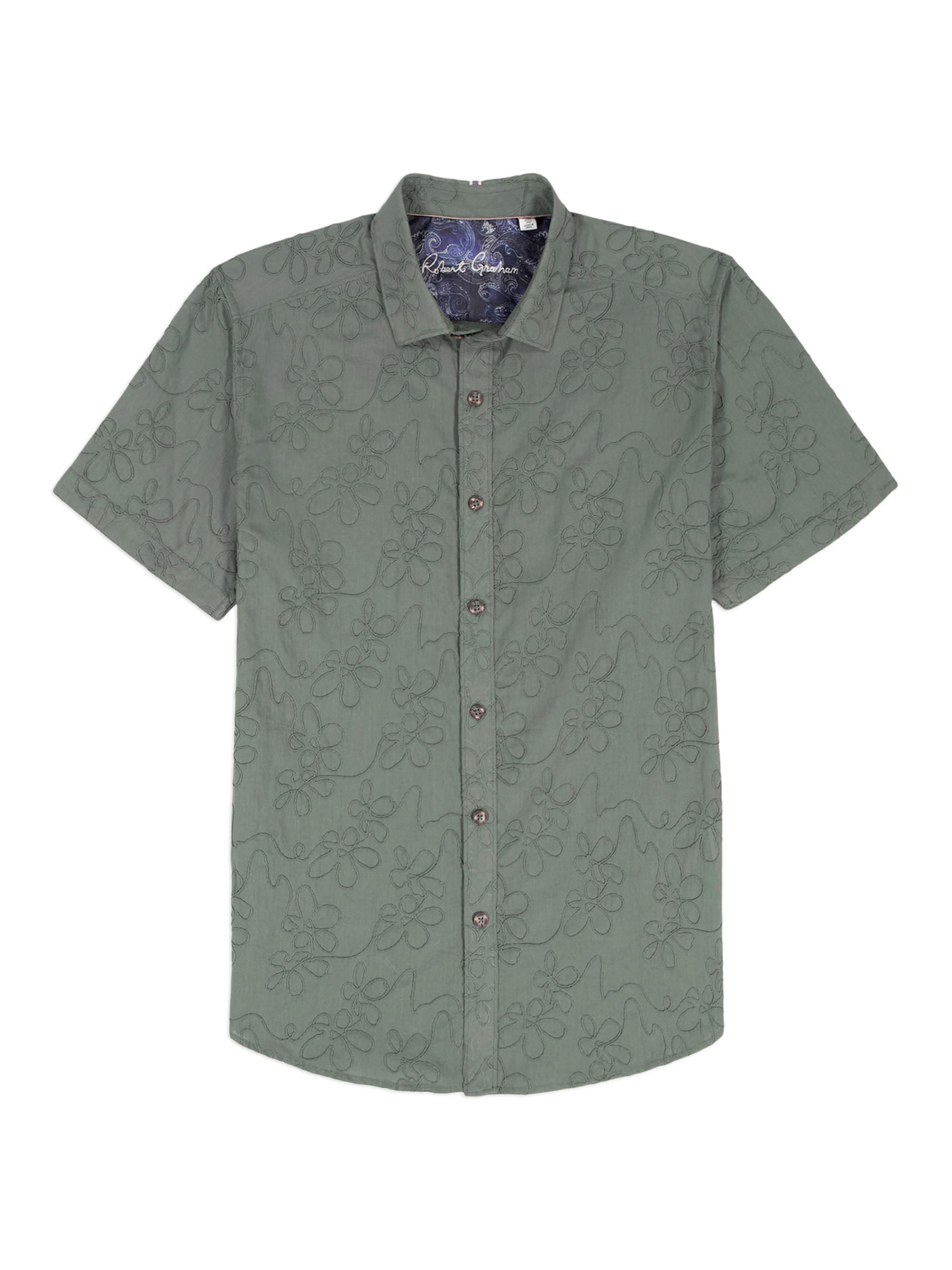 Robert Graham Men's Grafton Floral Short-Sleeve Shirt - Olive
