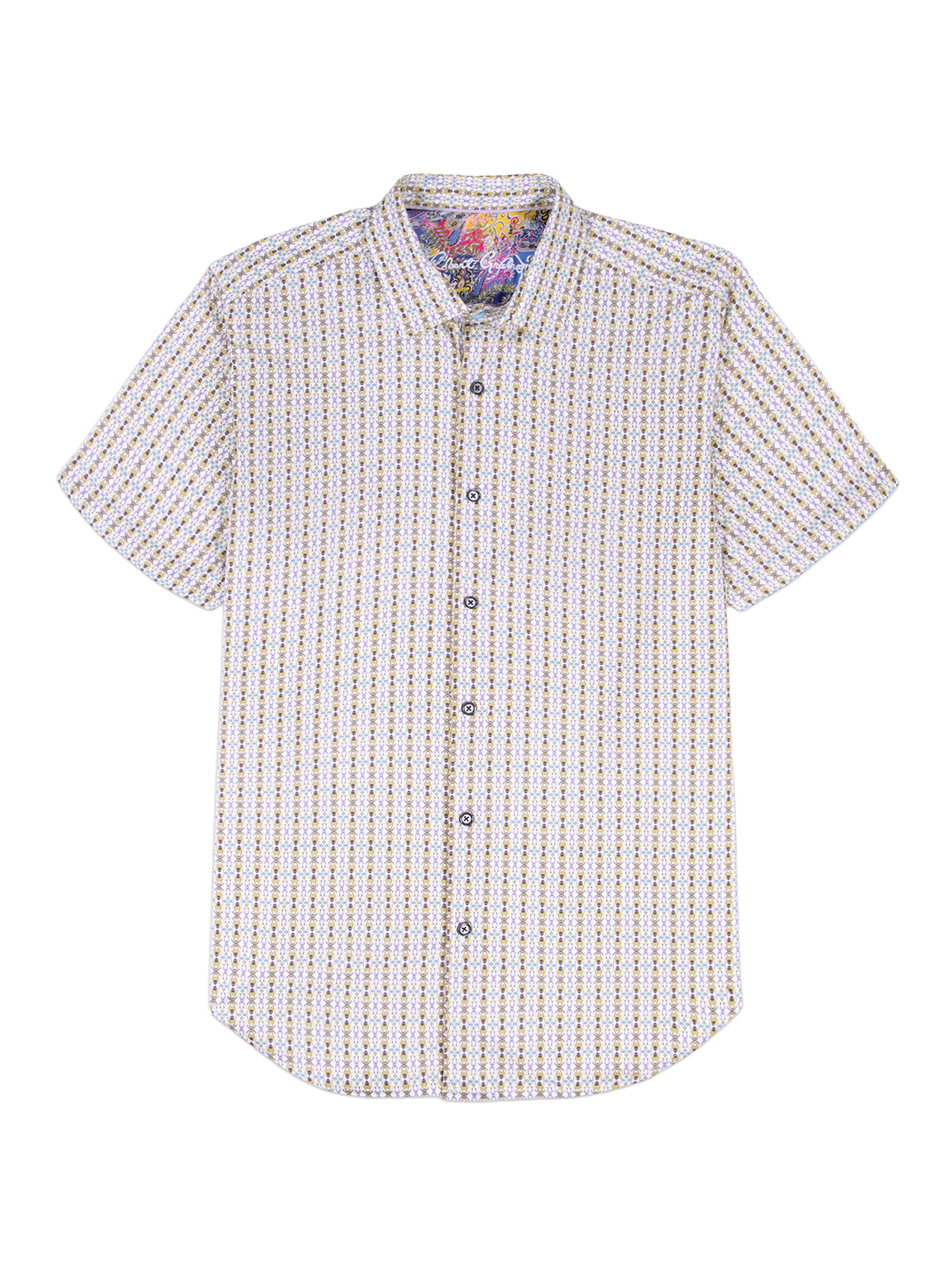 Robert Graham Men's Abbotswell Geometric Stretch-Cotton Short-Sleeve Shirt