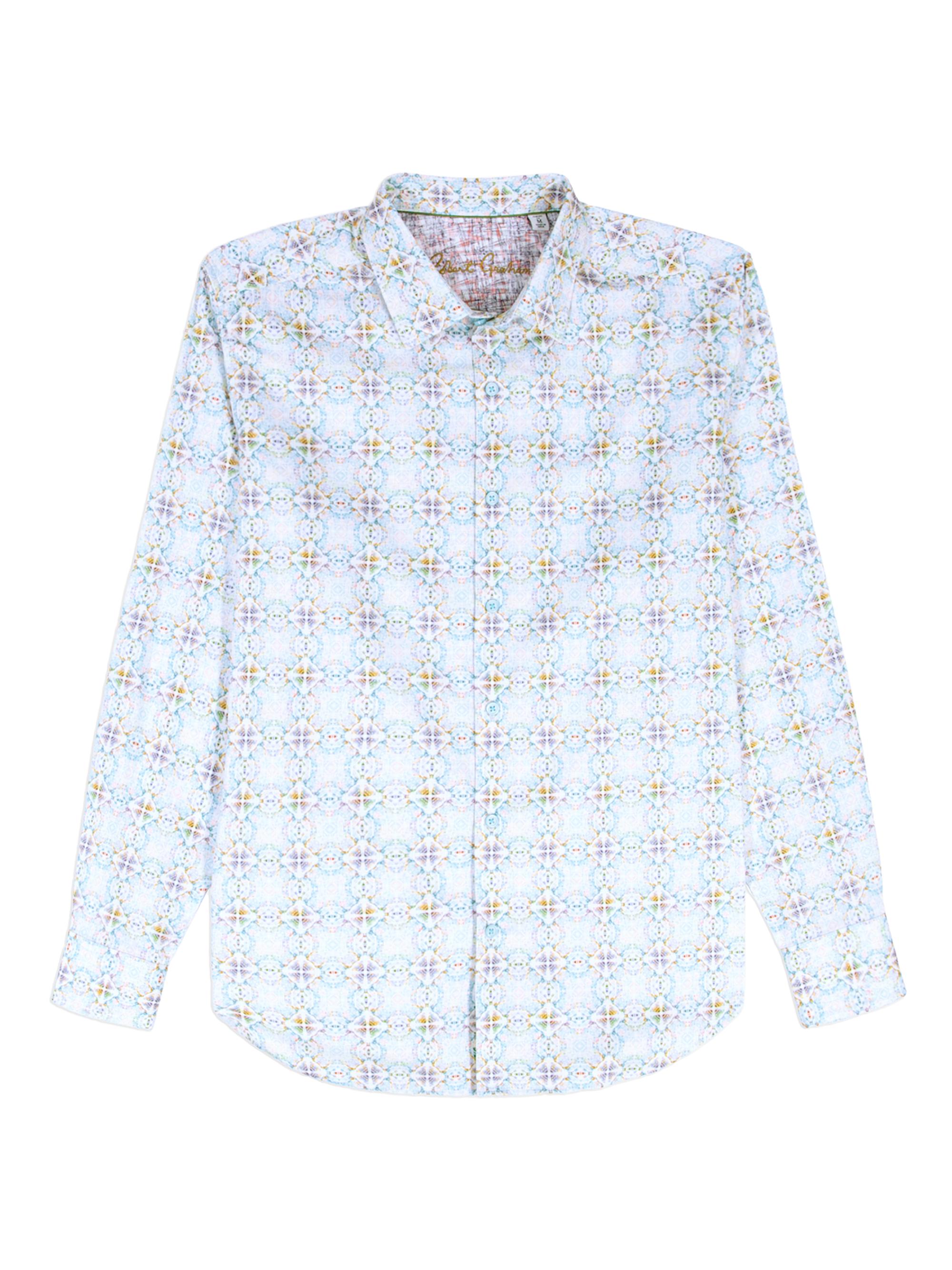 Robert Graham Men's Runnymede Geometric Stretch-Cotton Shirt