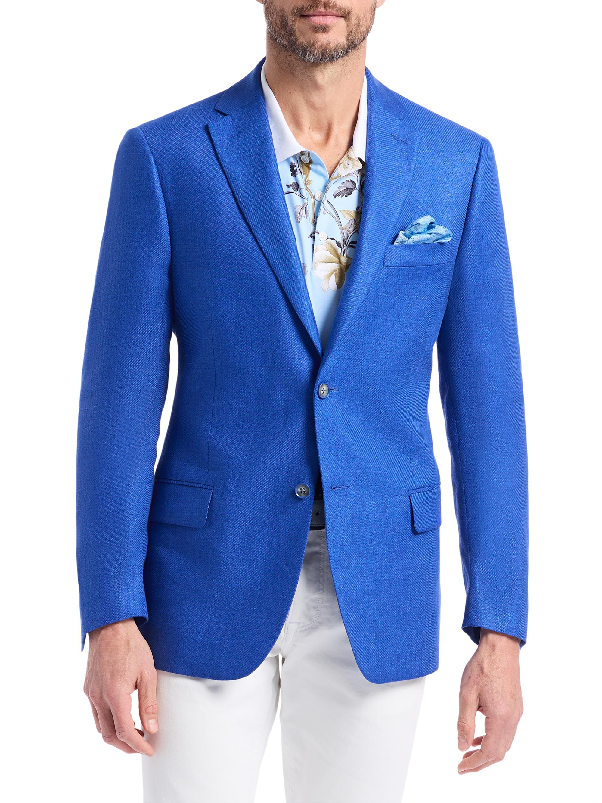 Robert Graham Men's Rempston Woven Linen Sport Coat - Cobalt