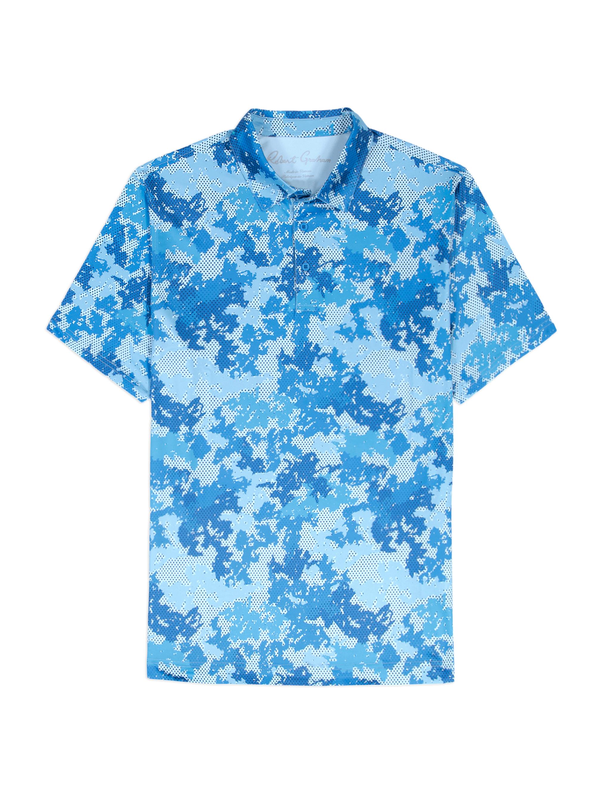 Robert Graham Men's Parkston Camouflage Polo Shirt - Light Blue