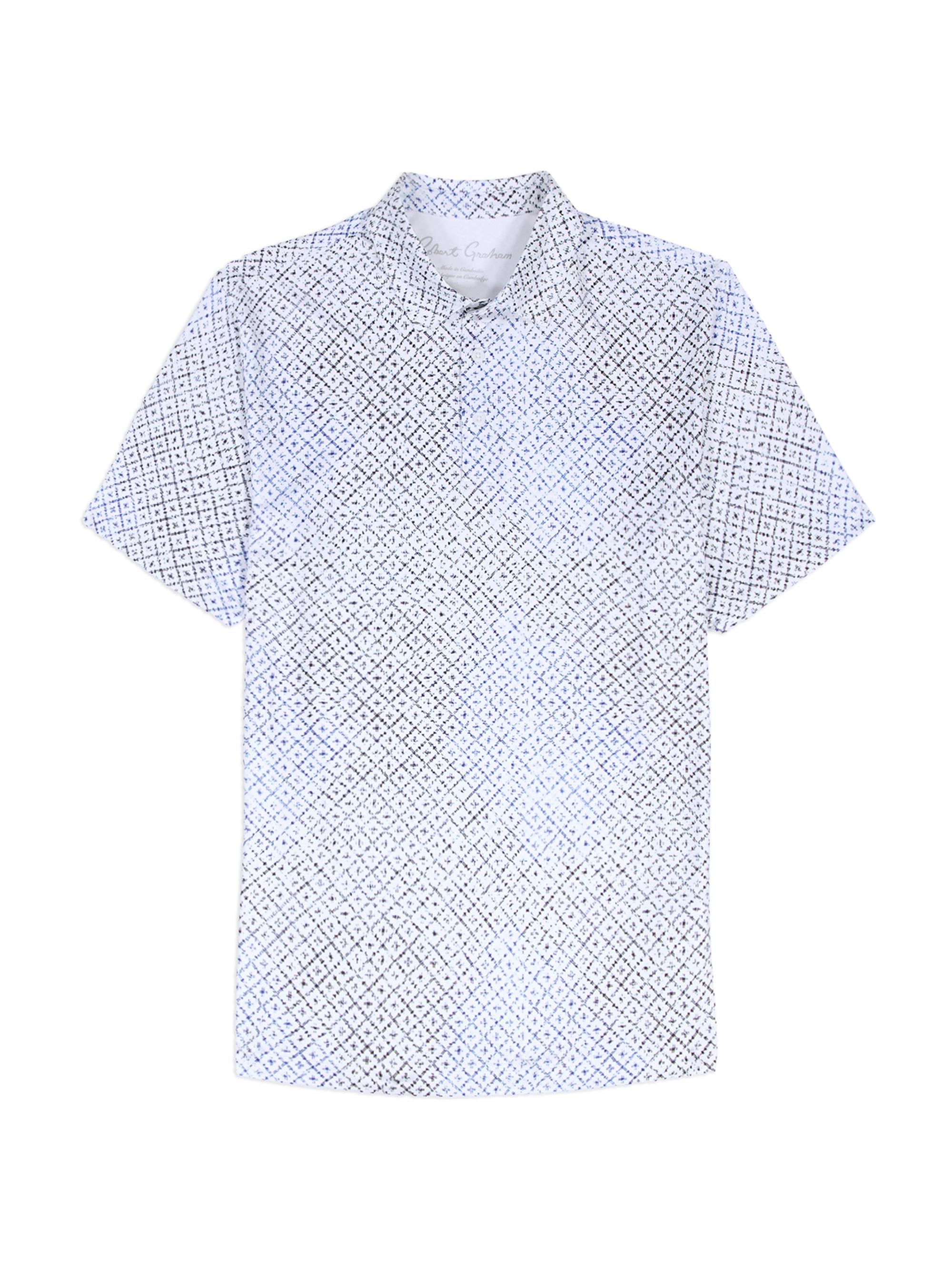 Robert Graham Men's Dalby Geometric Knit Polo Shirt - White