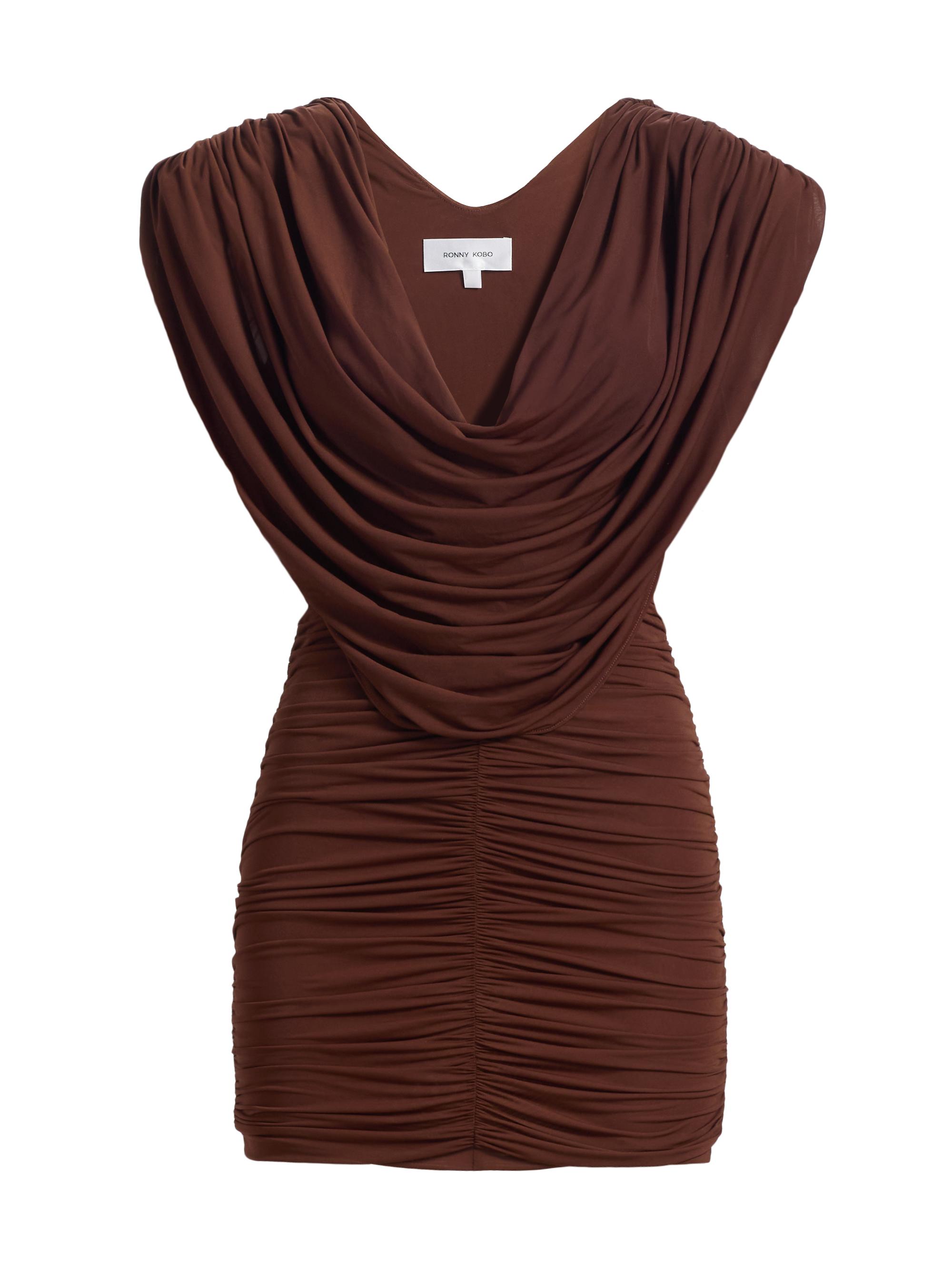 Ronny Kobo Women's Kehlani Gathered Minidress - Soft Silt