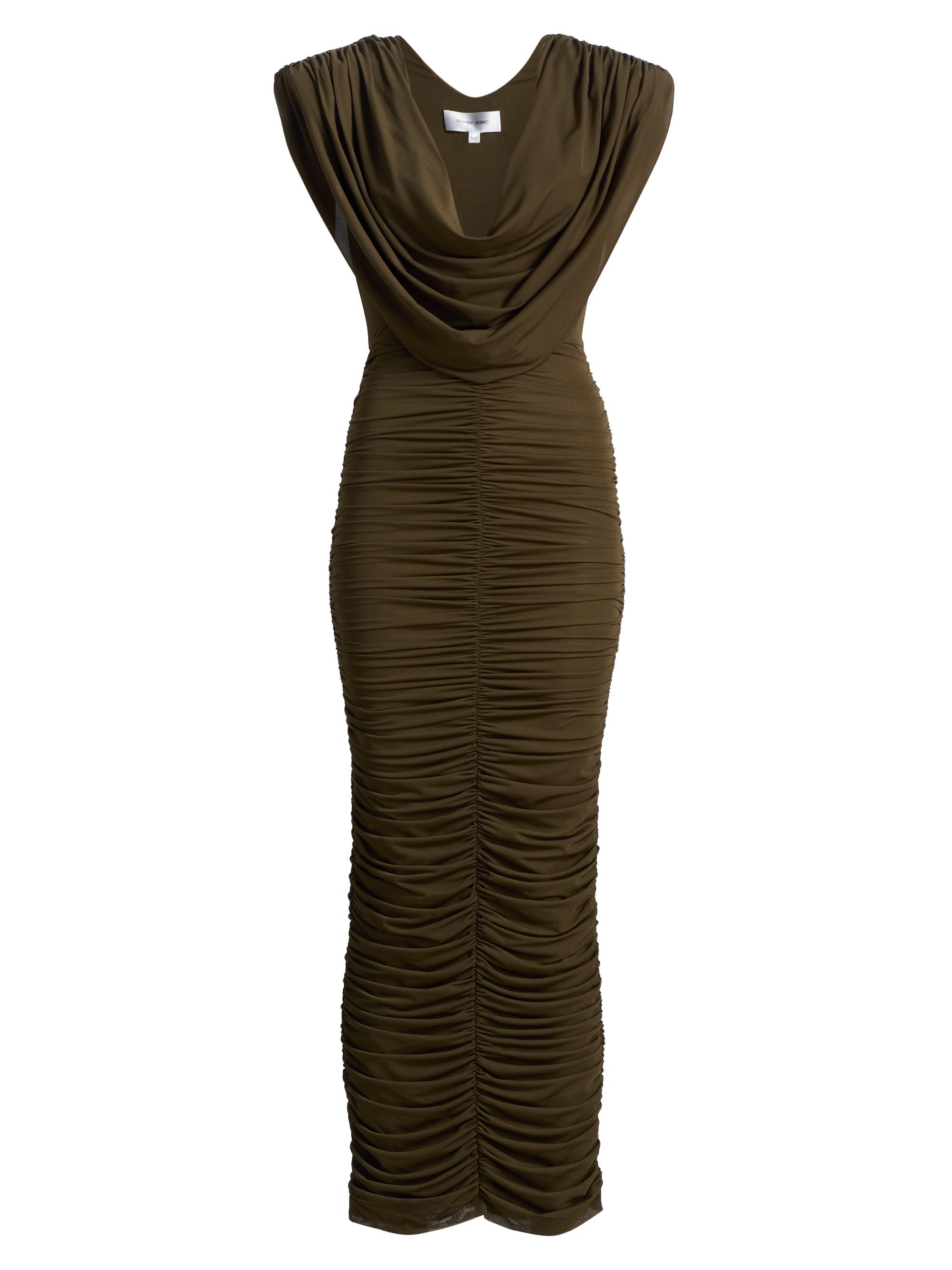 Ronny Kobo Women's Parish Cowlneck Body-Con Maxi Dress - Burnt Olive