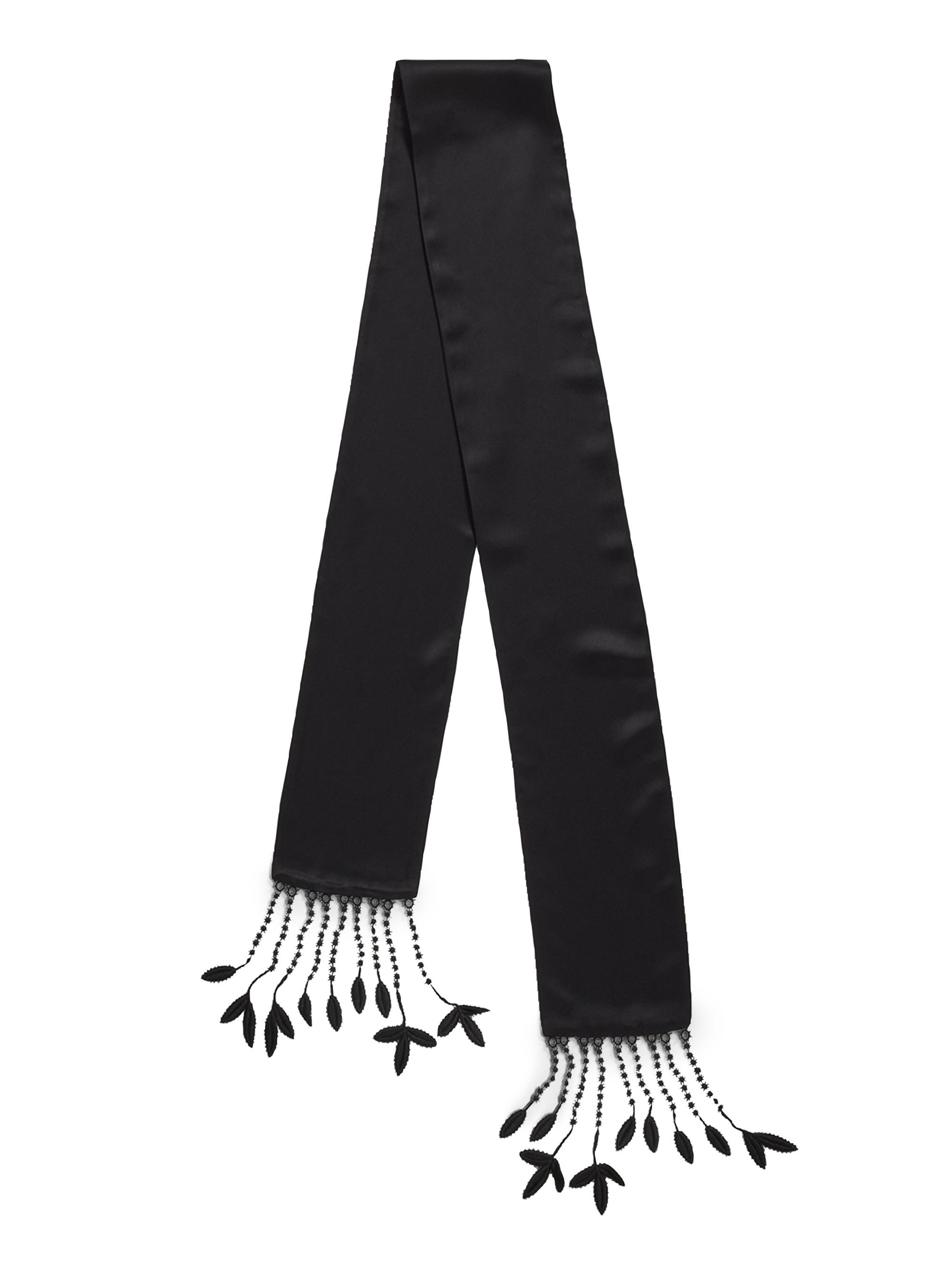 Toteme Women's Crepe & Guipure Lace Tuxedo Scarf - Black