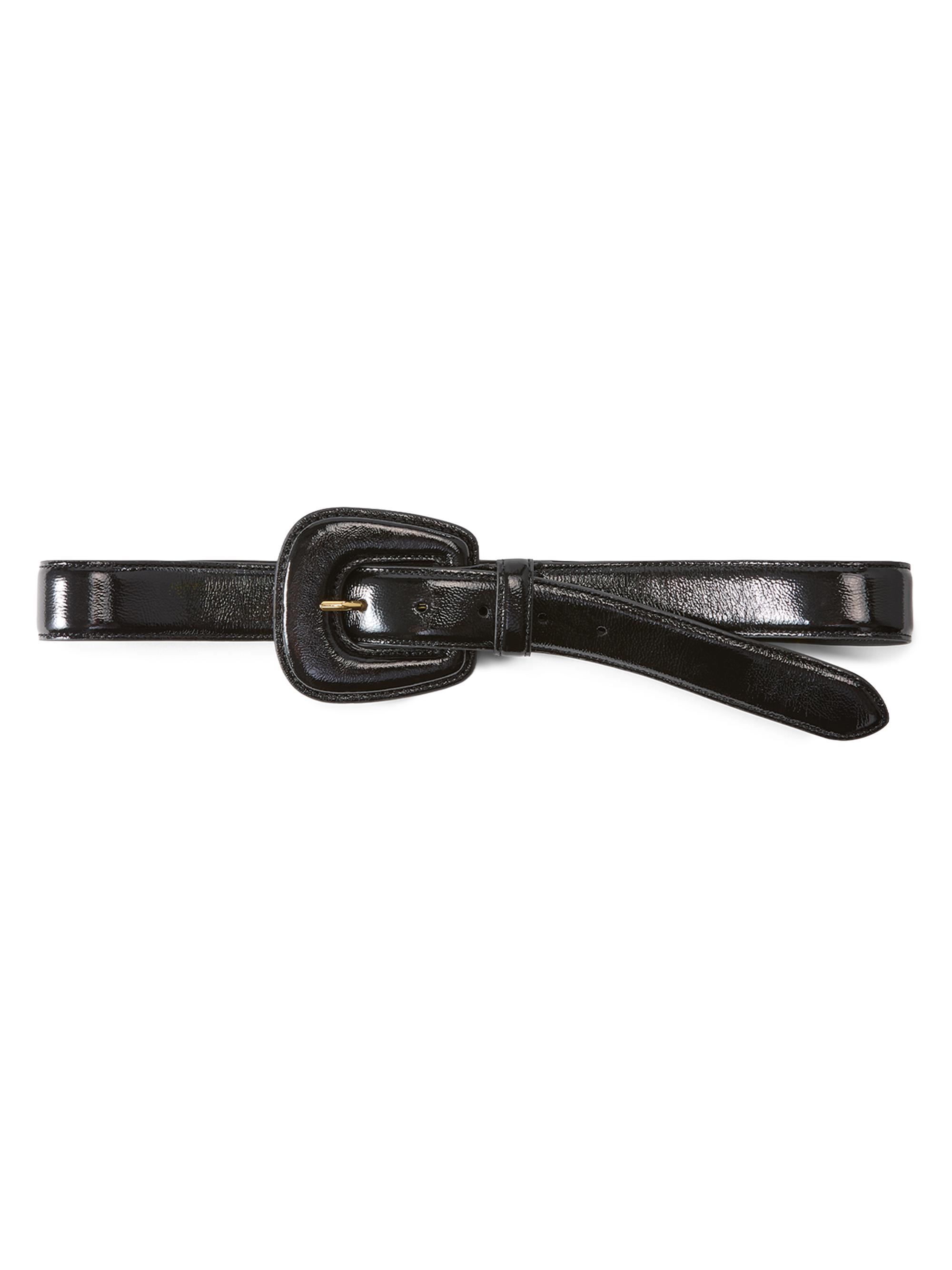Veronica Beard Women's Elsy Crinkle Leather Belt - Black