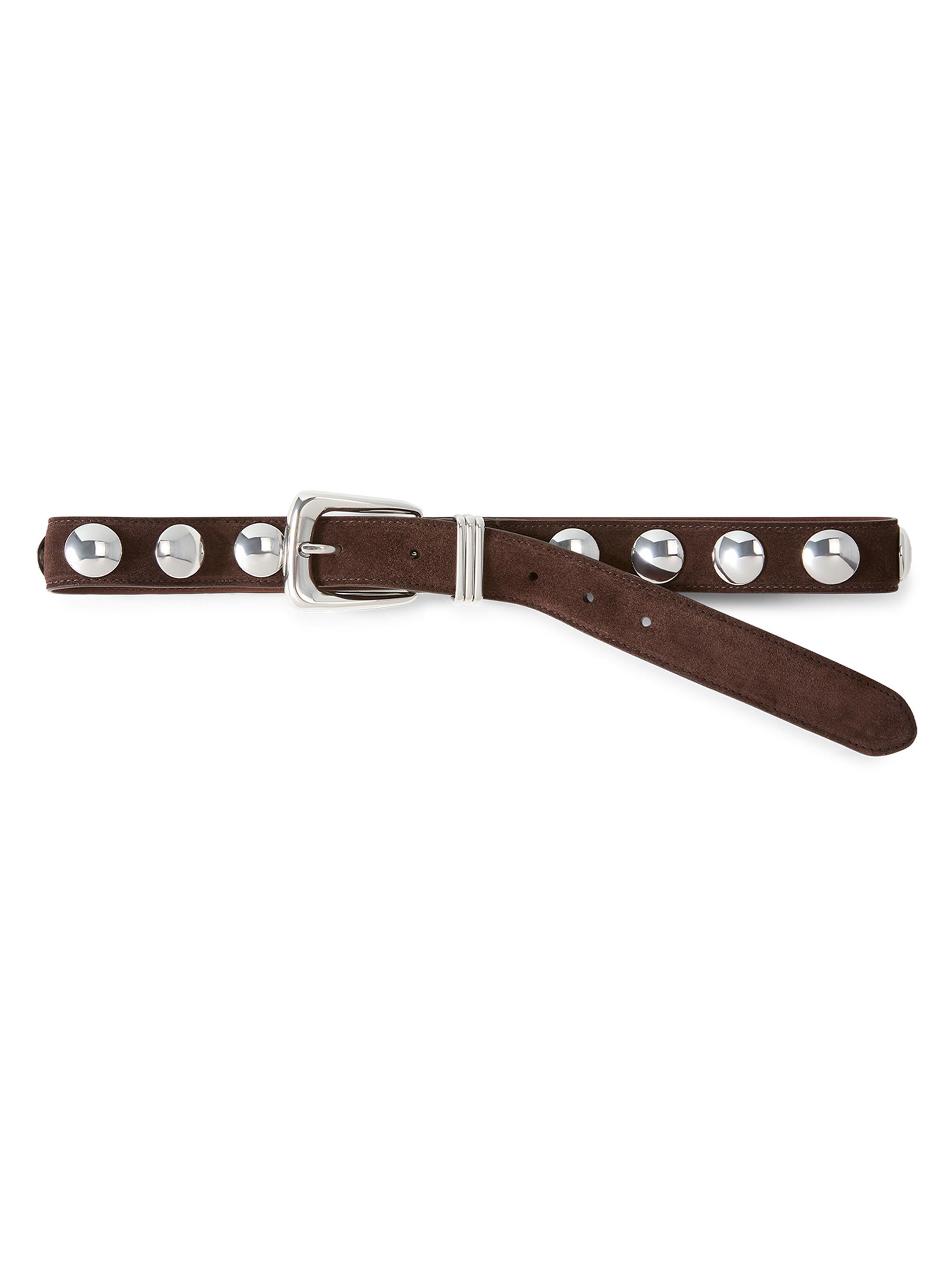 Veronica Beard Women's Arch Studded Suede Belt - Espresso