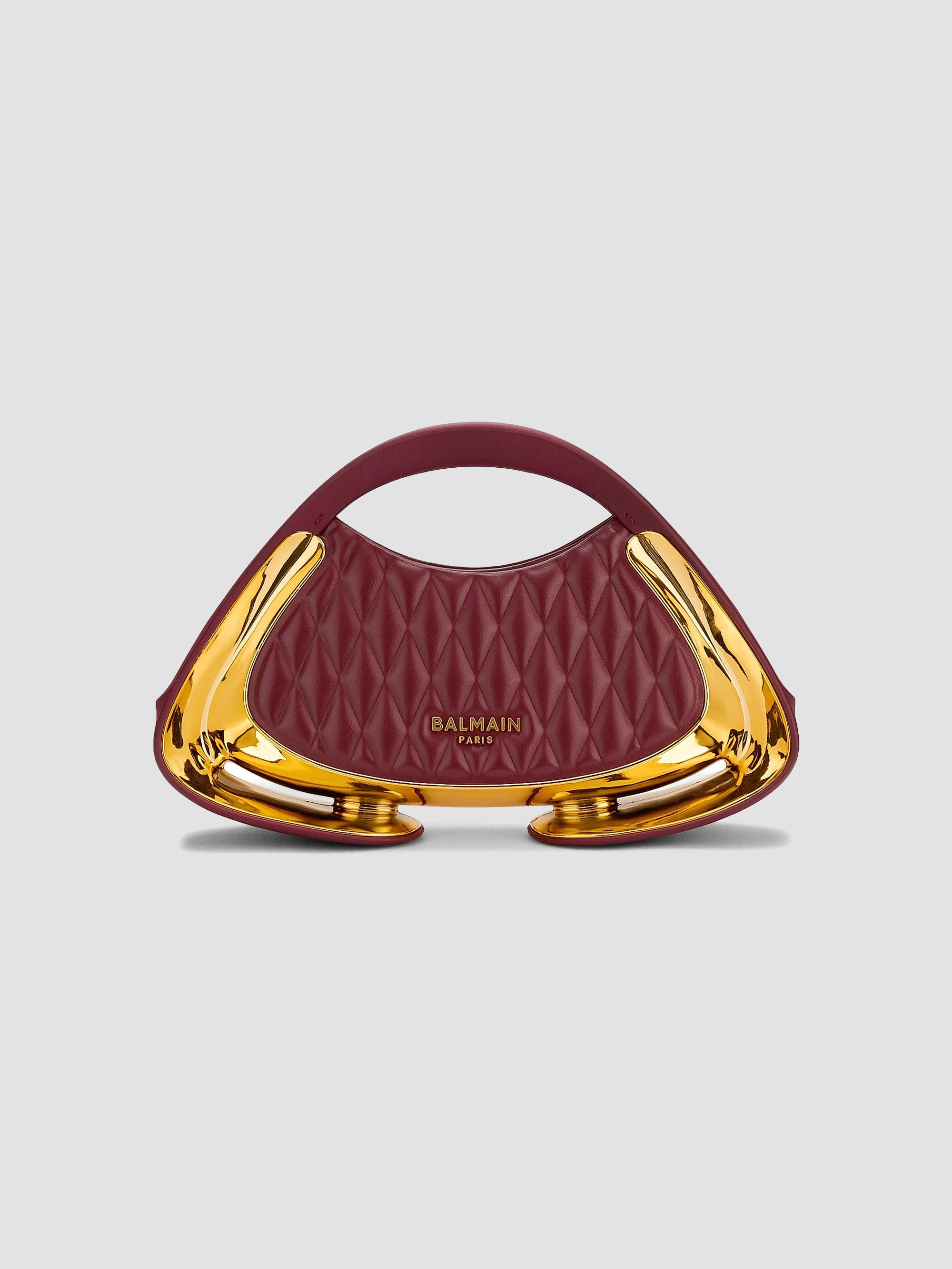 Balmain Small Jolie Madame Quilted Faux-Leather Top Handle Bag