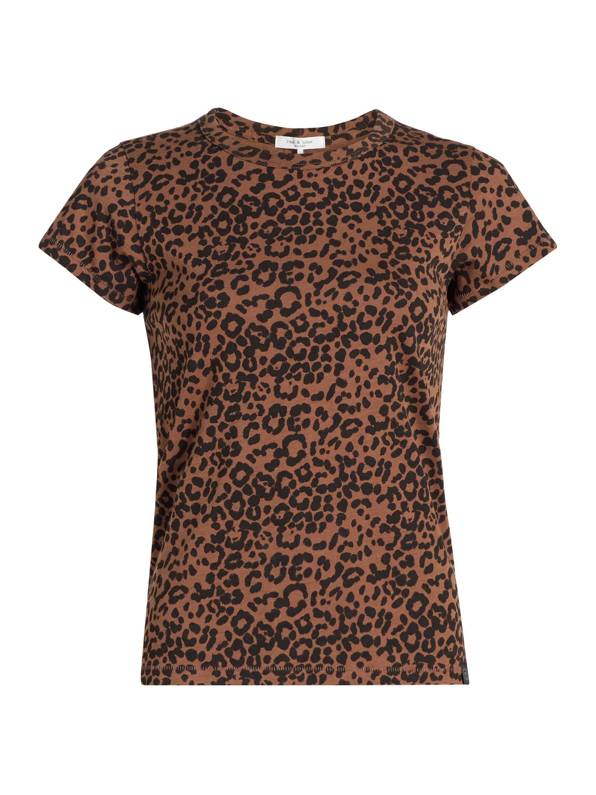 rag & bone Women's All Over Leopard-Print Cotton T-Shirt - Brown Multi