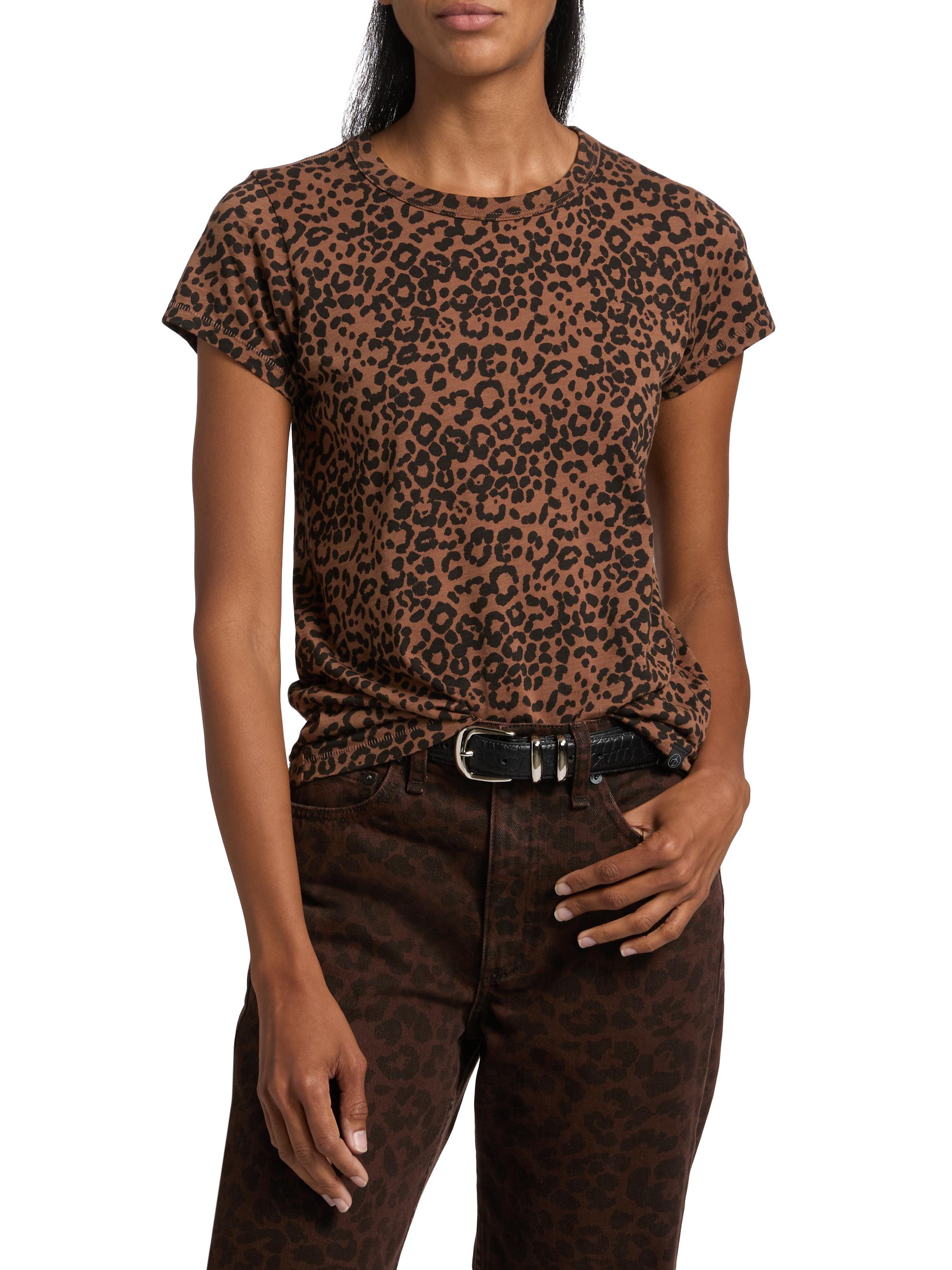 rag & bone All Over Leopard-Print Cotton T-Shirt | Saks