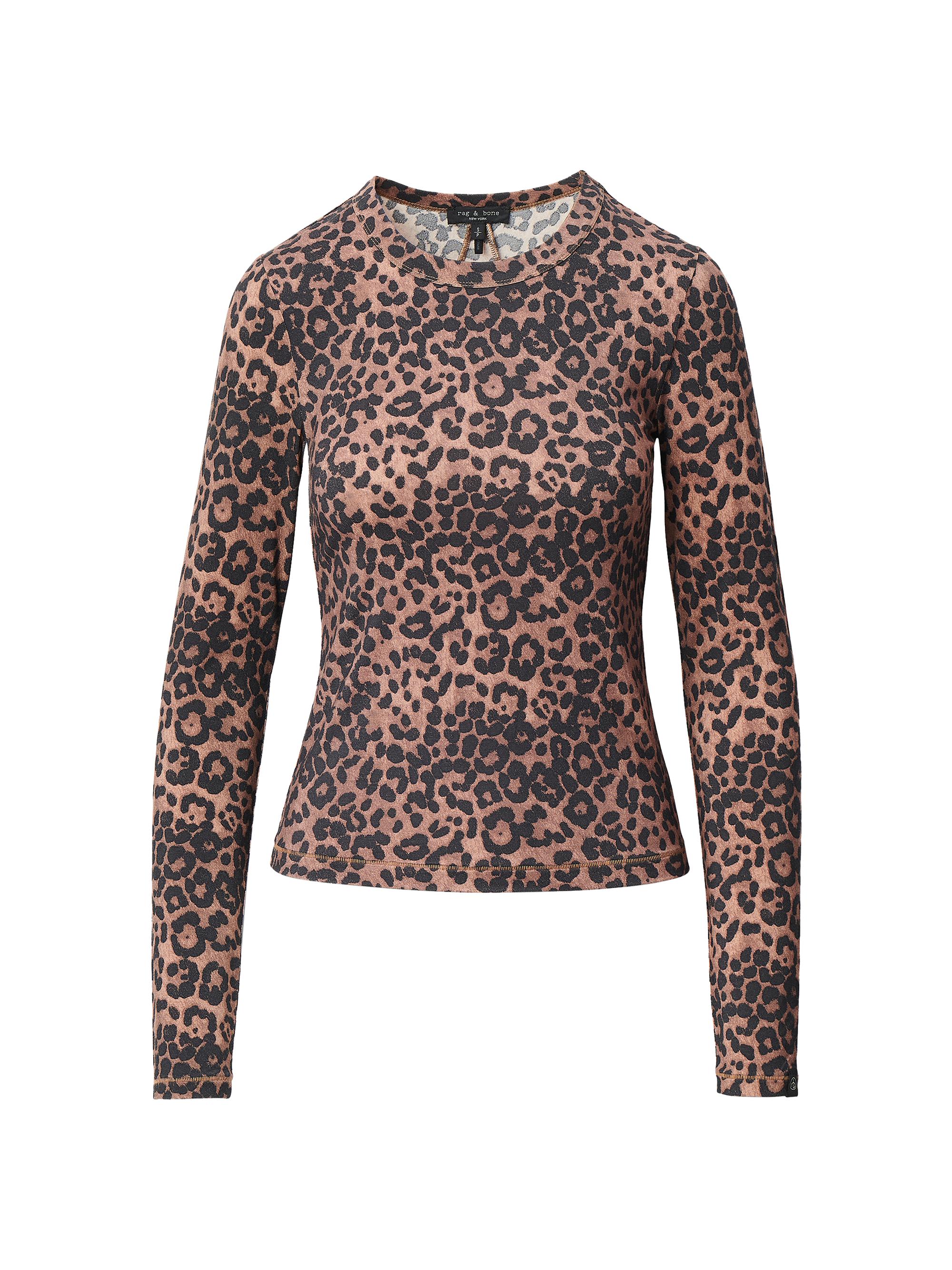 rag & bone Women's Luca Leopard Print Long-Sleeve T-Shirt - Leopard