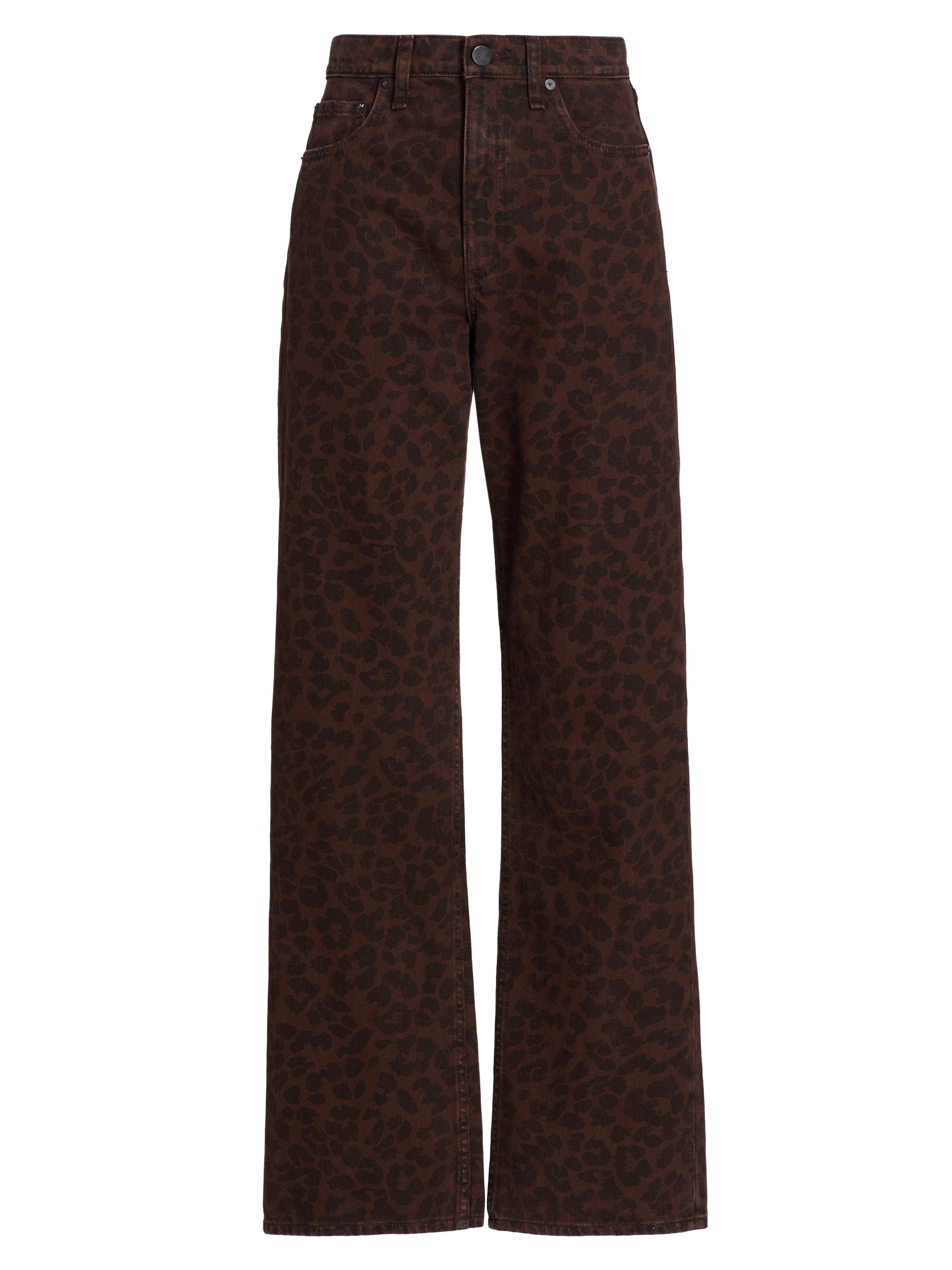rag & bone Women's Shea Leopard-Print Relaxed-Fit Straight Jeans - Leopard