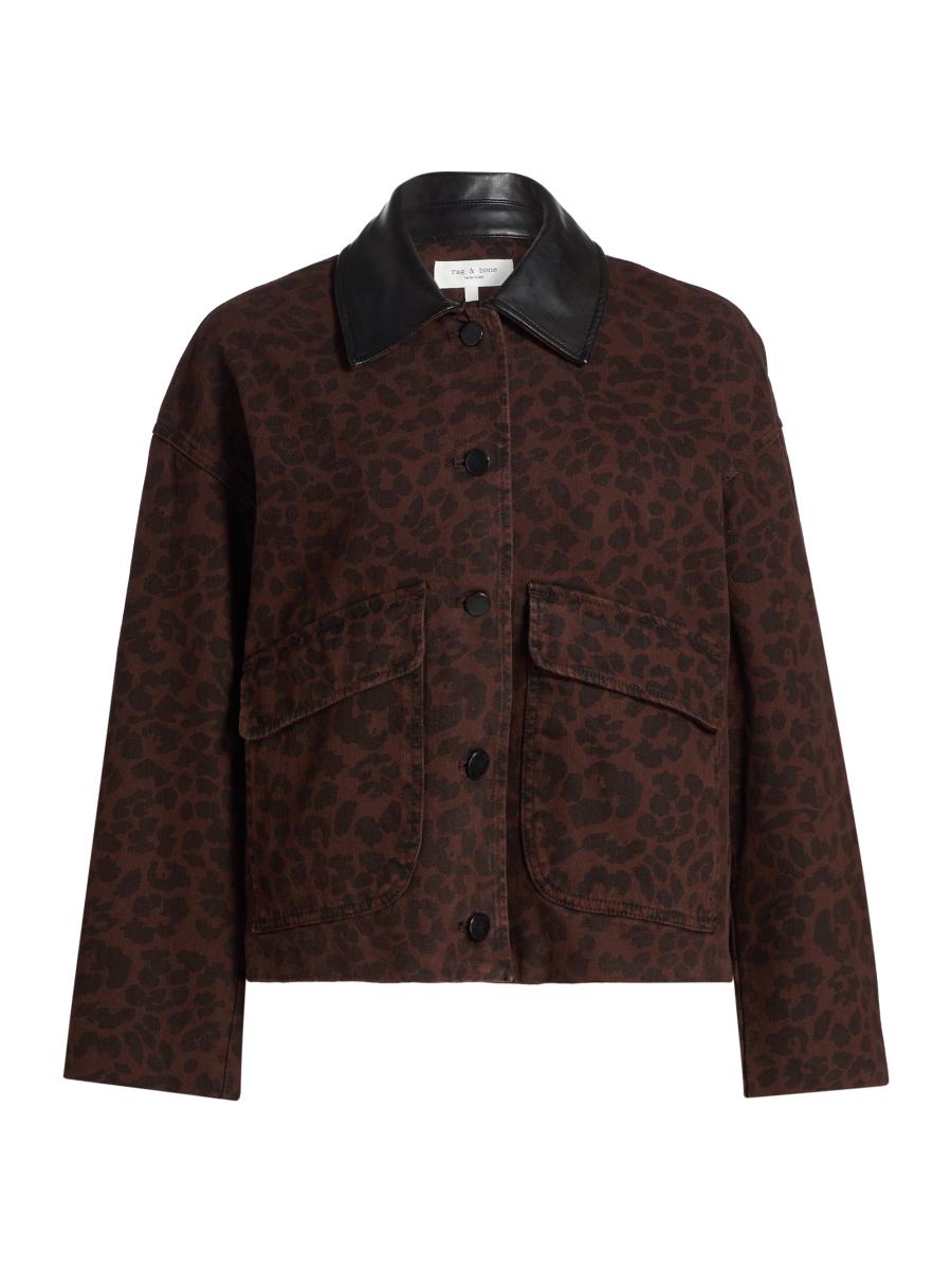 rag bone Natalia Leopard-Print Cotton Jacket Saks Fifth Avenue