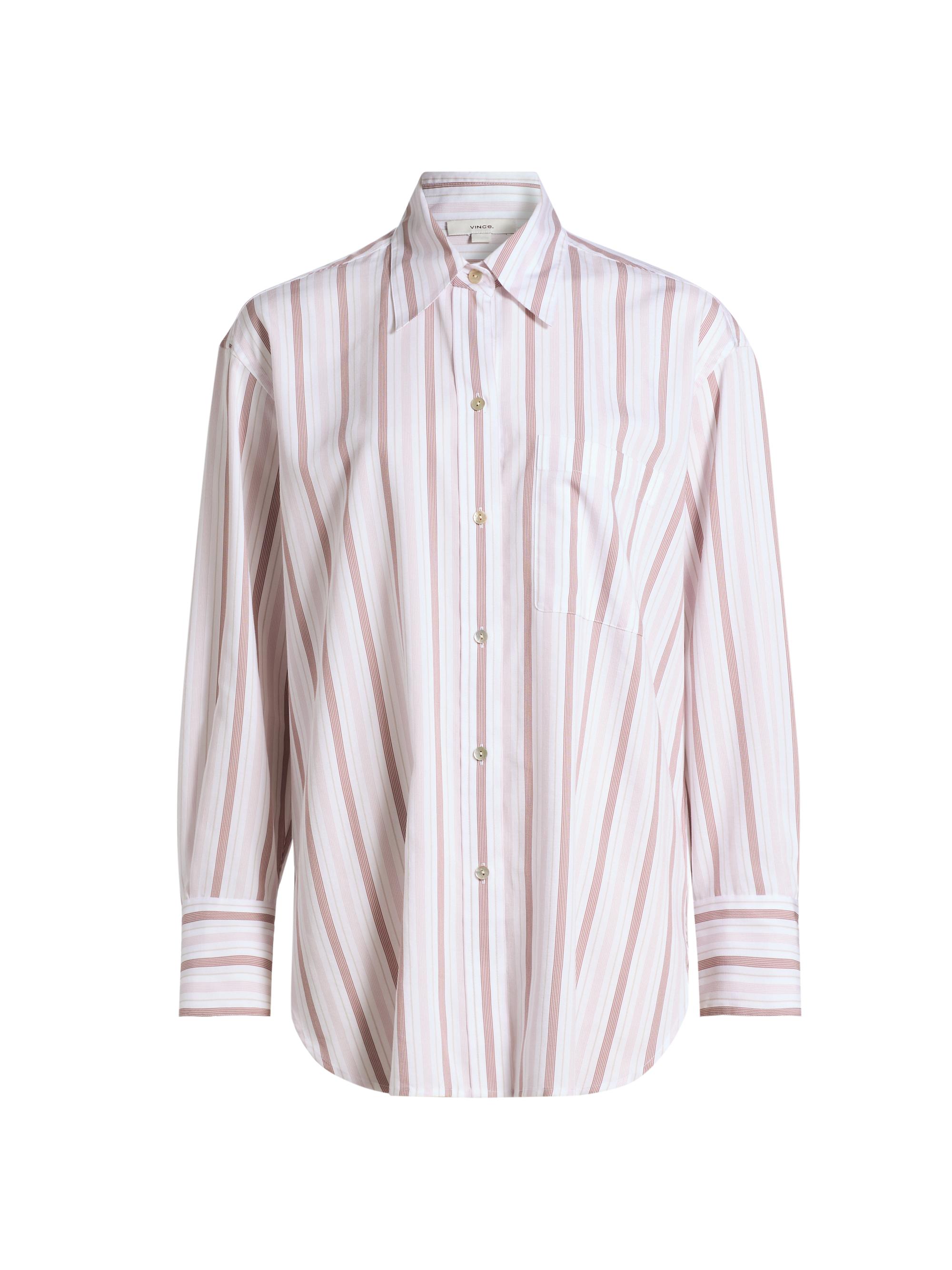 Vince Women's Striped Oversized Shirt - Off White Lilac
