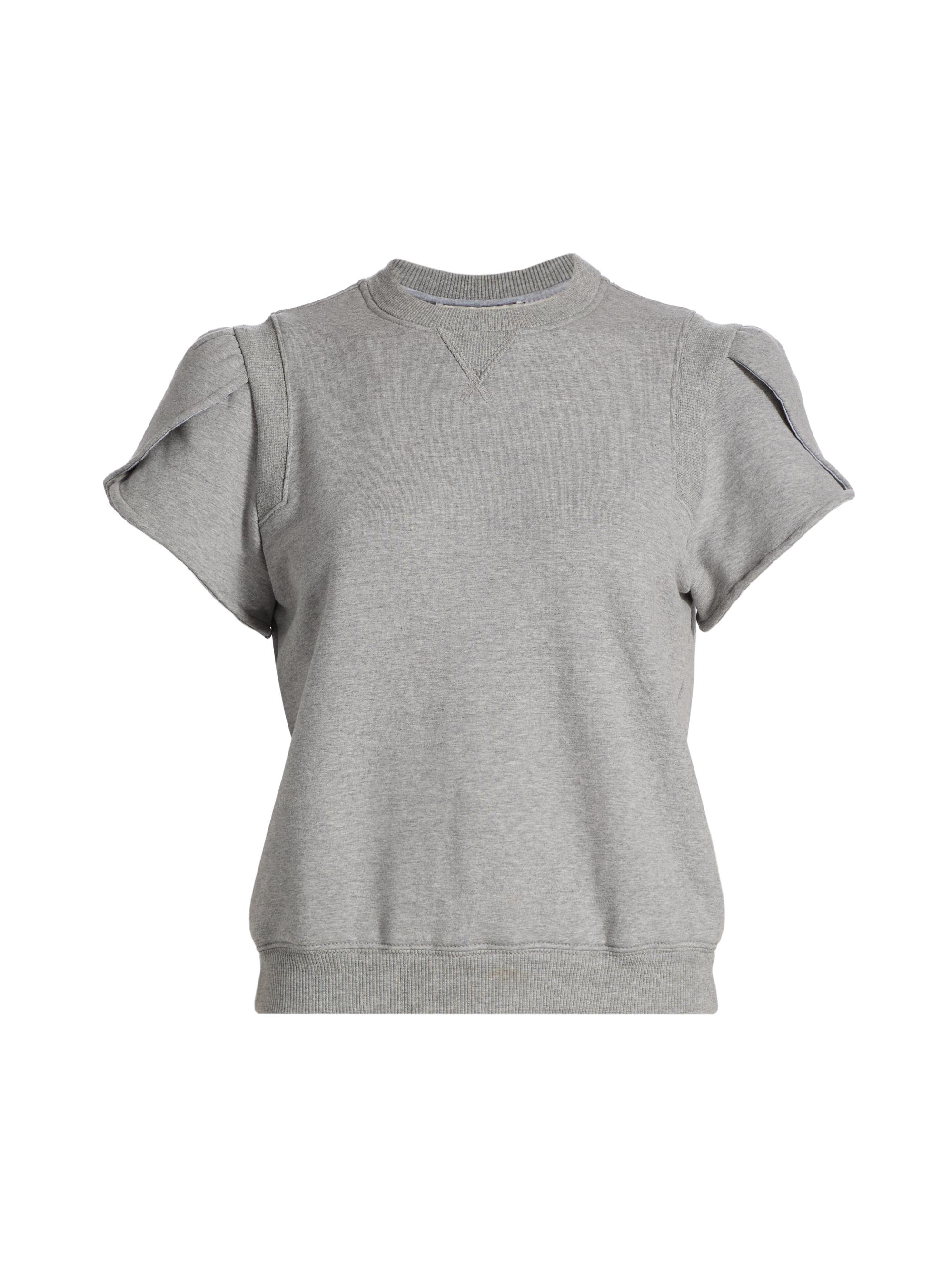 3.1 Phillip Lim Women's Tulip-Sleeve Cotton Terry Top - Grey Melange