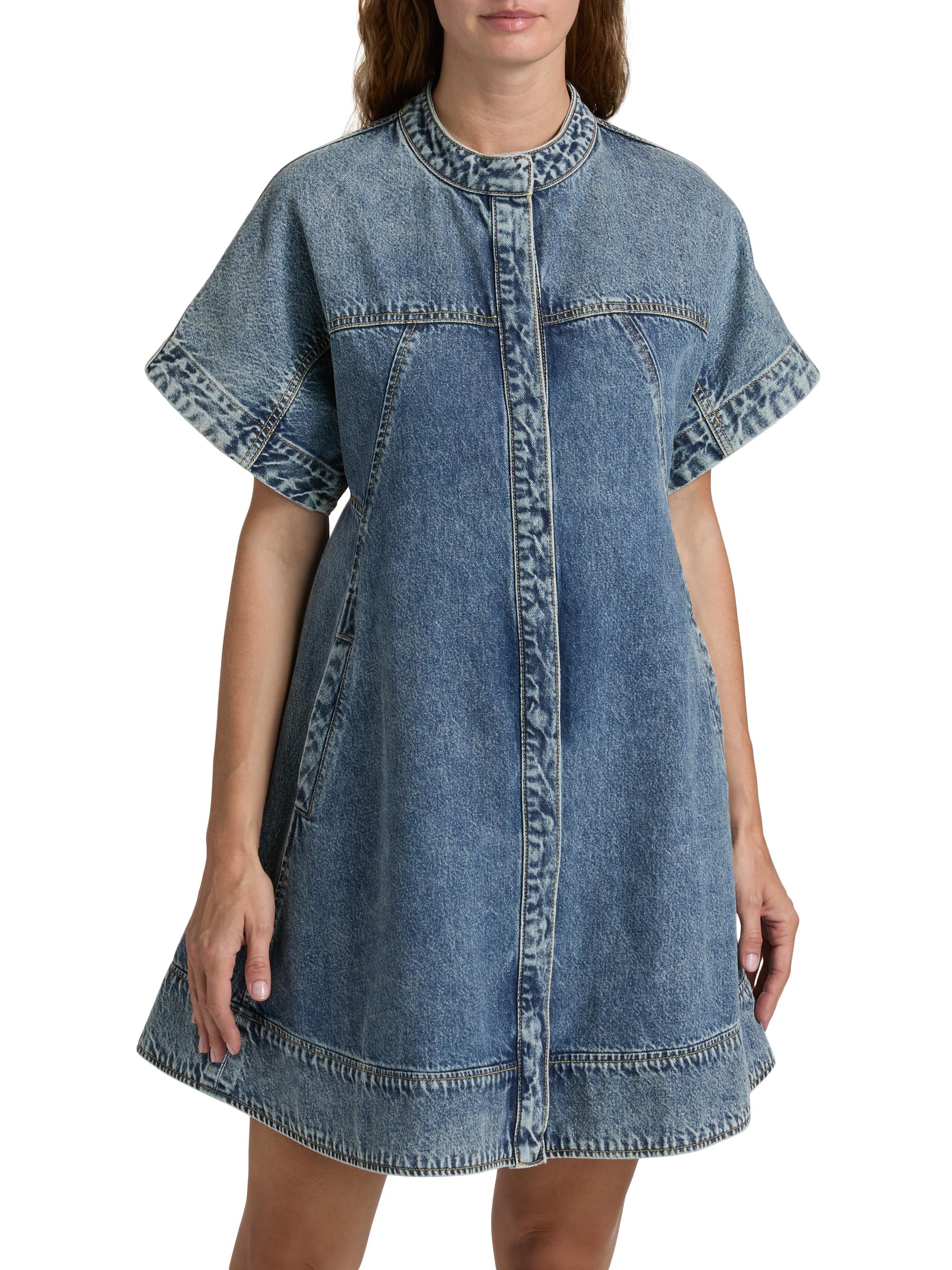 3.1 Phillip Lim Lightweight Cotton Denim Trapeze Minidress | Saks