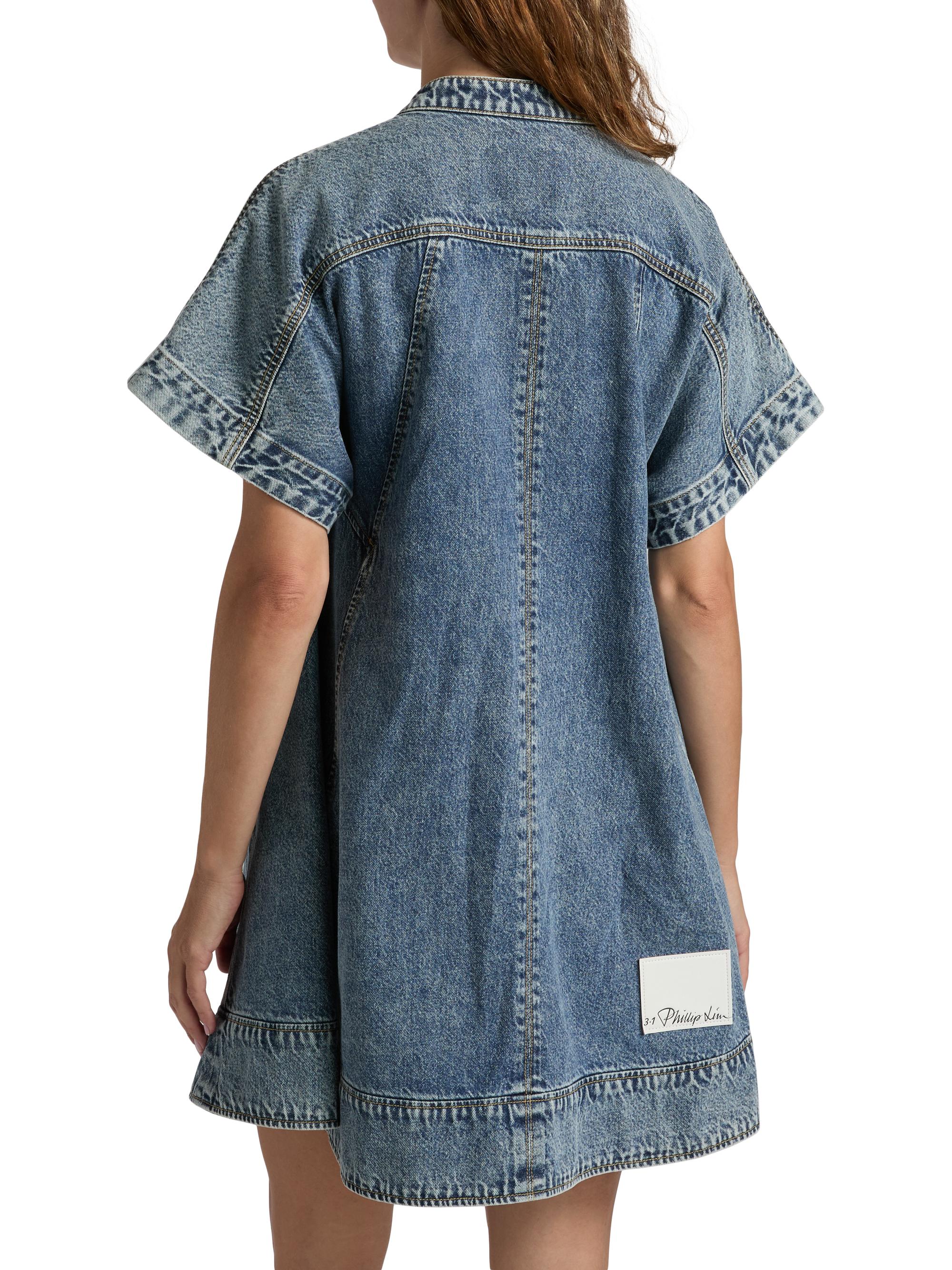 3.1 Phillip Lim Lightweight Cotton Denim Trapeze Minidress | Saks