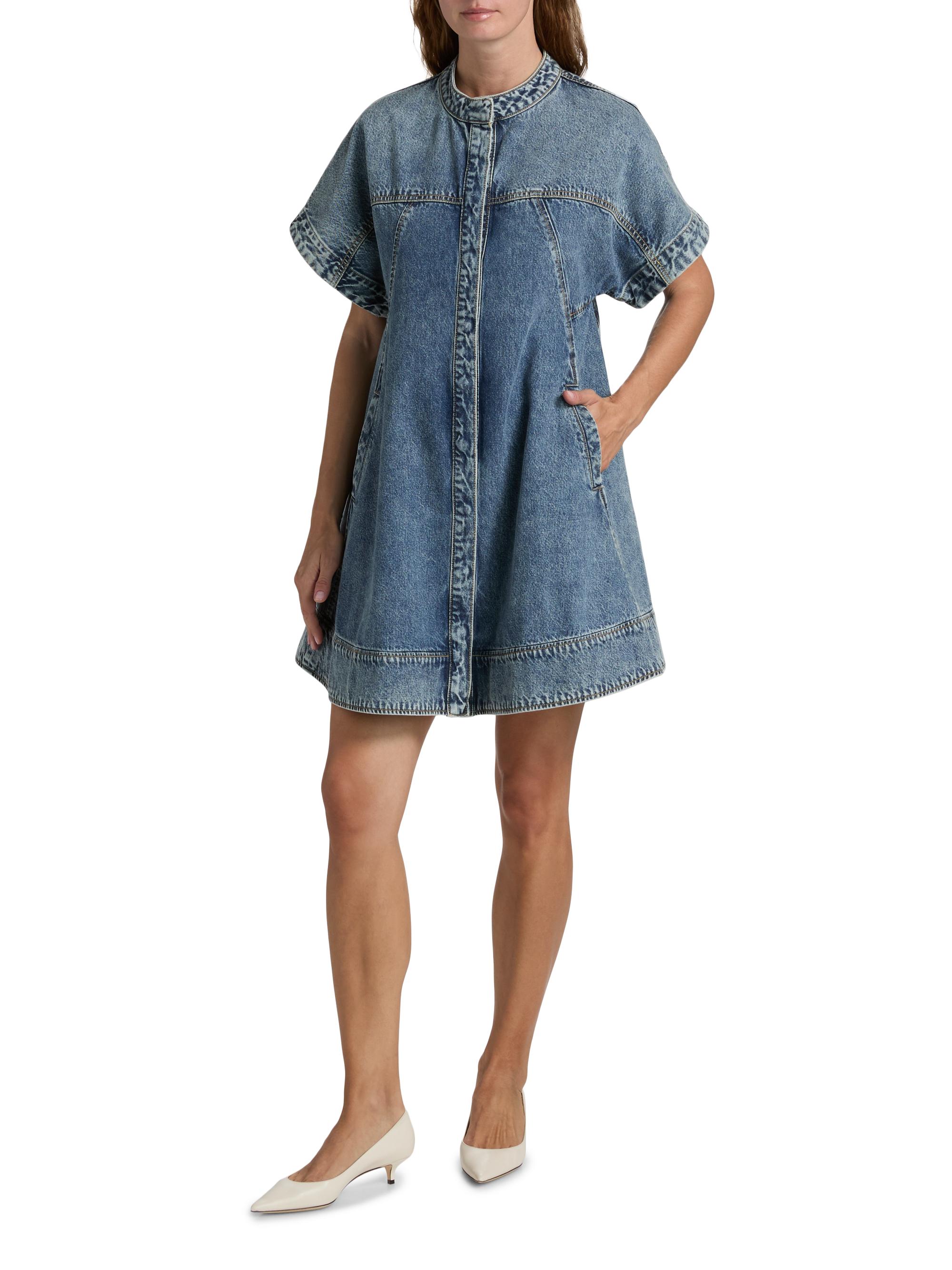 3.1 Phillip Lim Lightweight Cotton Denim Trapeze Minidress | Saks