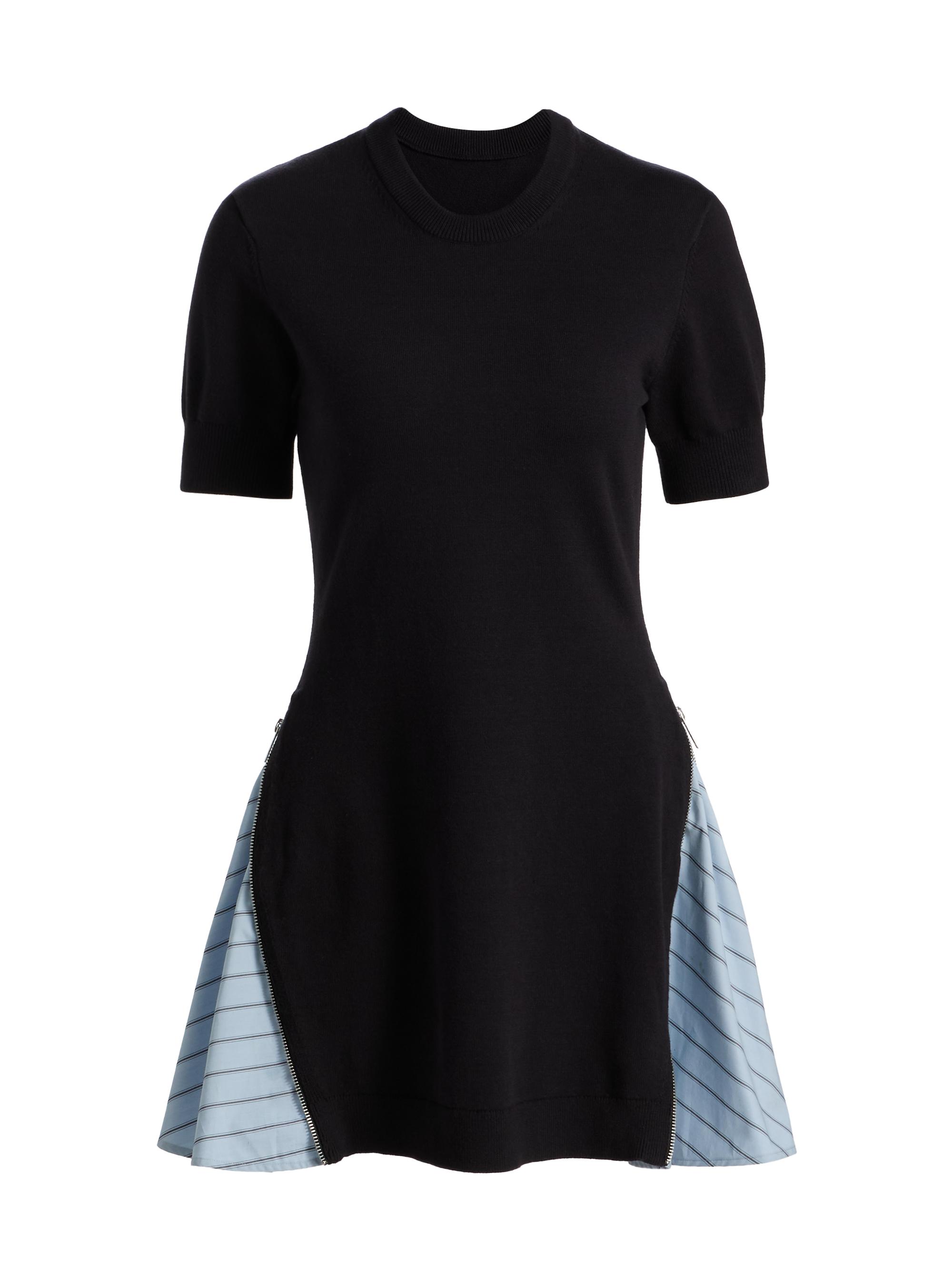 3.1 Phillip Lim Women's Knit Cotton Fit & Flare Minidress - Black Oxford Blue Multi