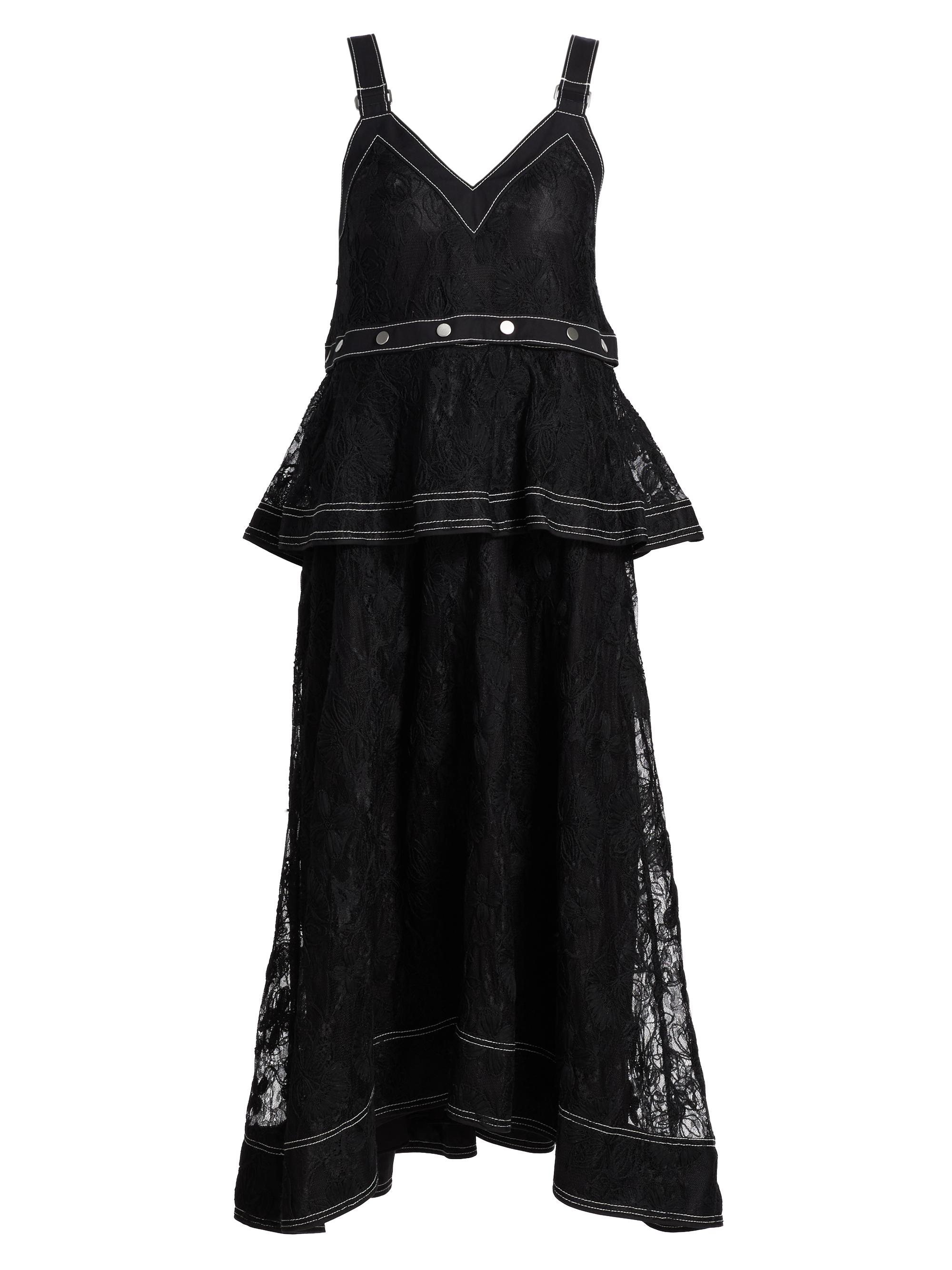 3.1 Phillip Lim Women's Floral Lace Midi-Dress - Black