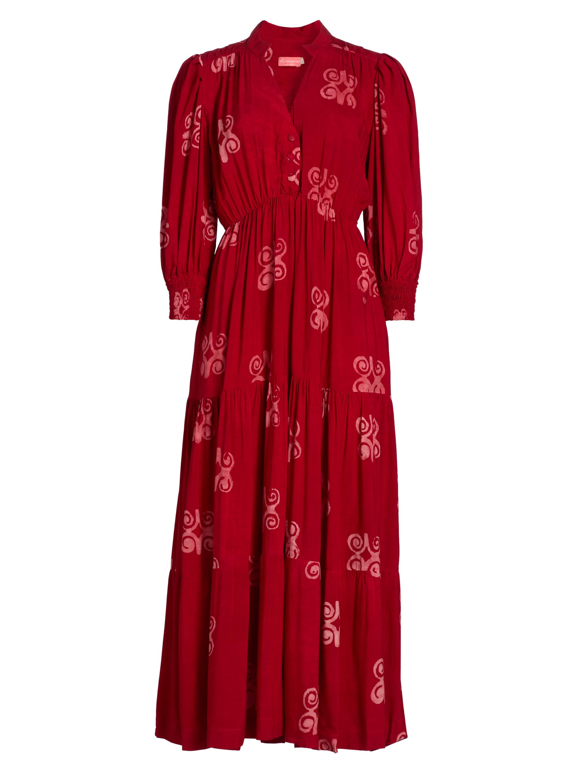 Elisamama Women's Yosola Printed Tiered Maxi Dress - Red