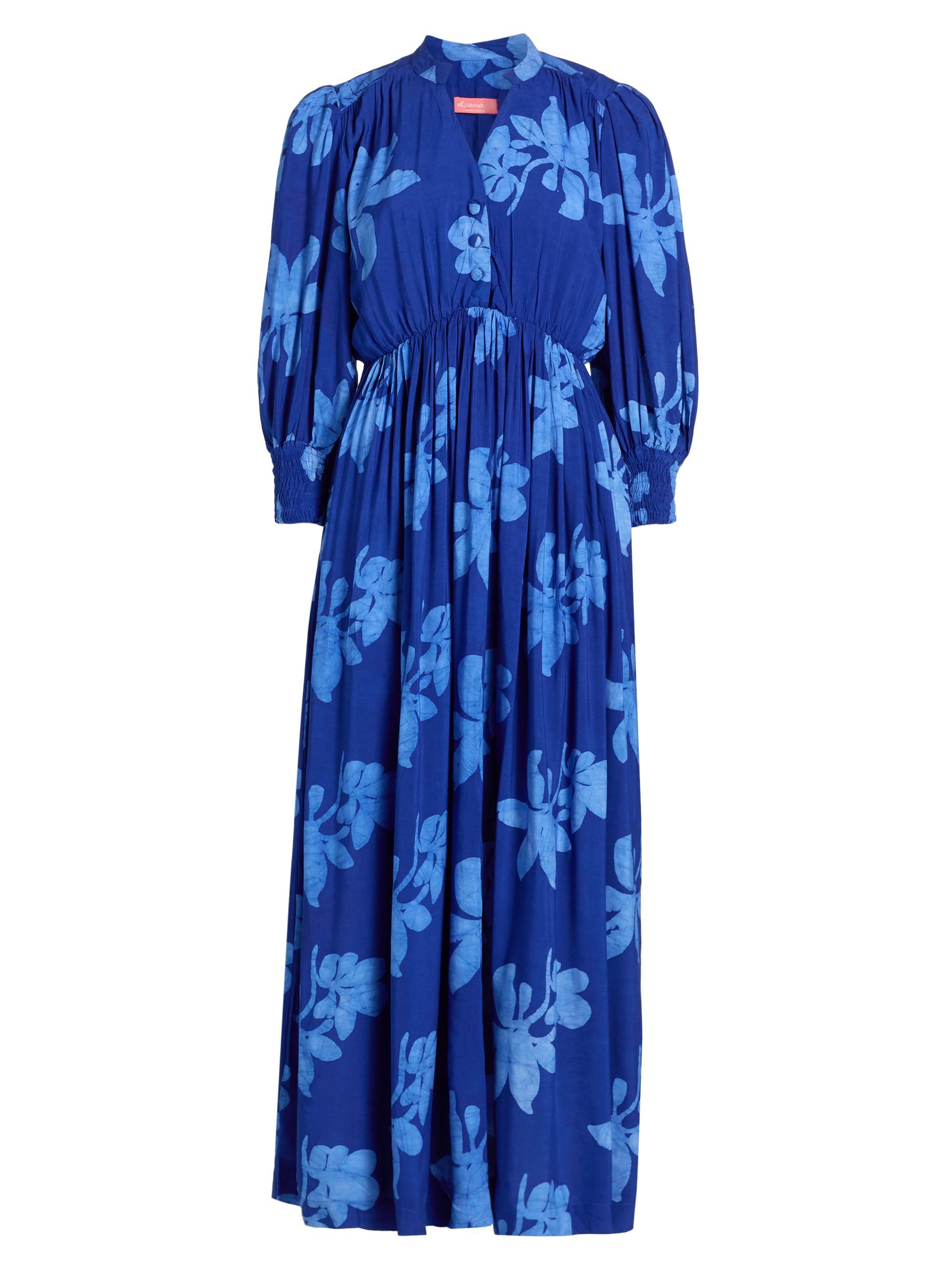 Elisamama Women's Foluke Floral Balloon-Sleeve Maxi Dress - Blue Multi